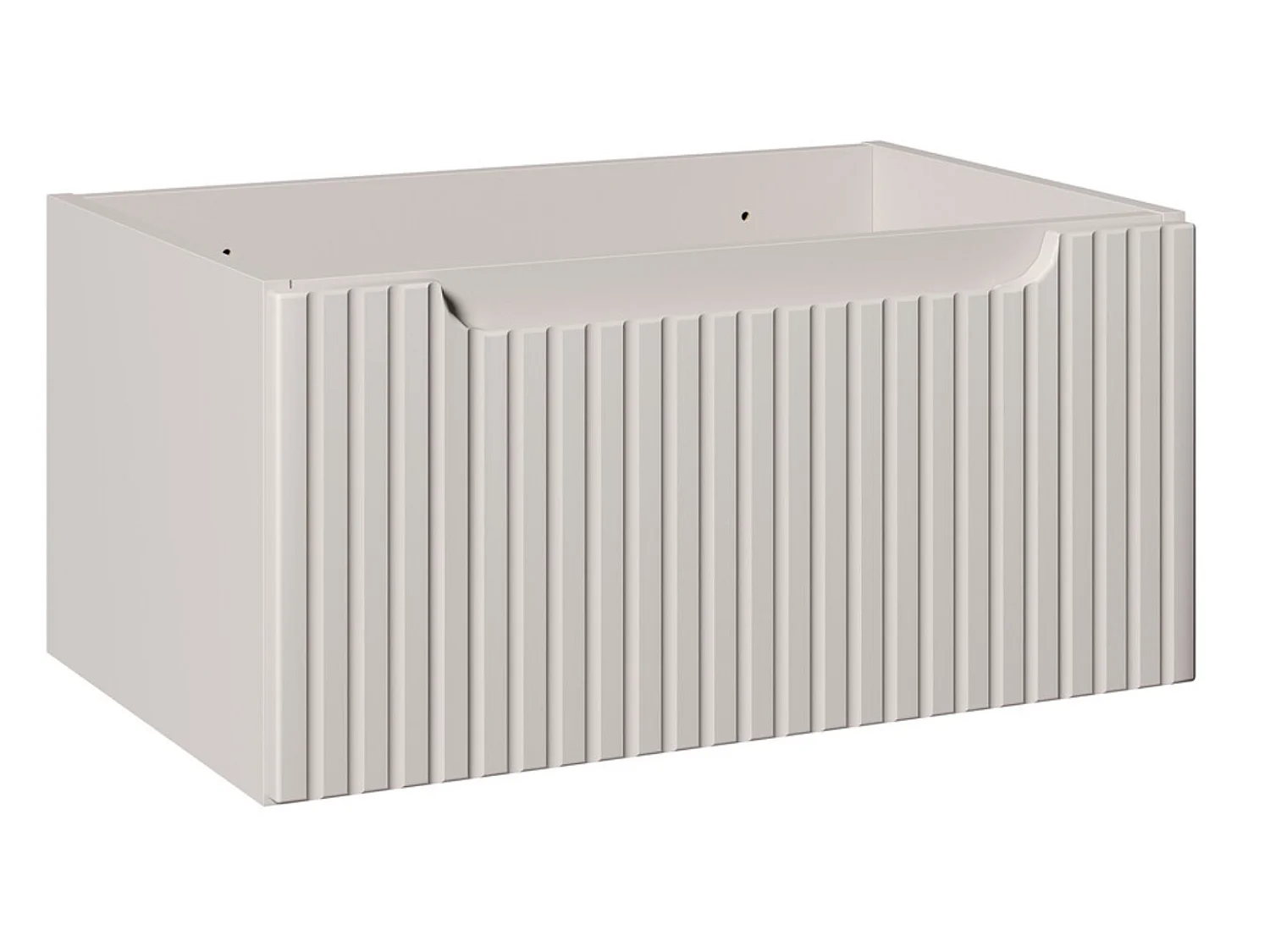 Ensemble meuble salle de bain suspendu SKY Taupe avec vasque et colonne-Largeur 80 cm