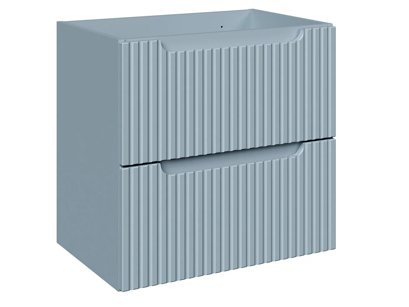 Conjunto de baño suspendido NOVA Denim de 170 cm: lavabo doble gris con columna y espacio de almacenamiento.