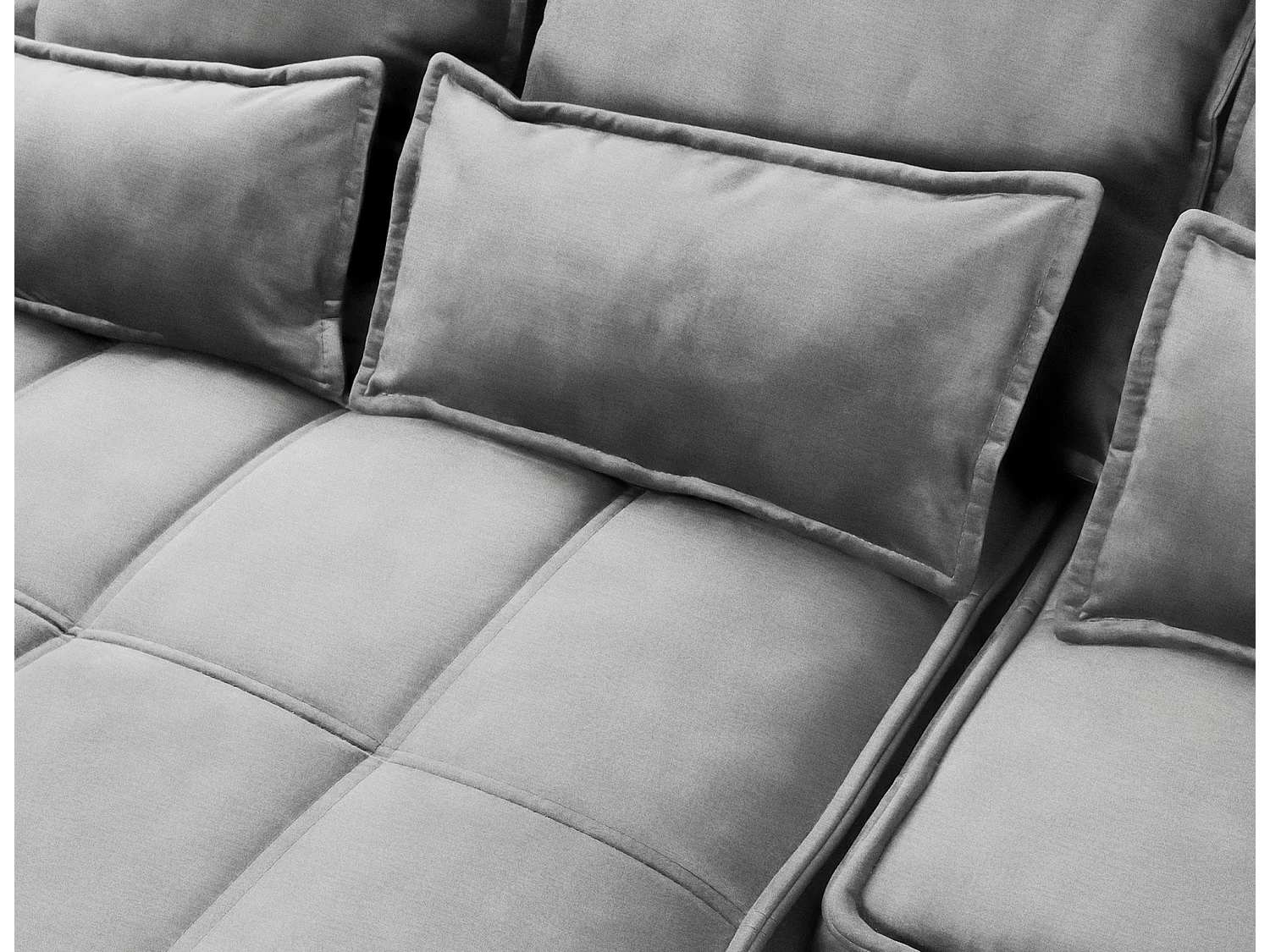 Canapé d’angle convertible 4 places KAMPUS en tissu effet cuir avec coffre de rangement – 265cm-Gris-angle gauche