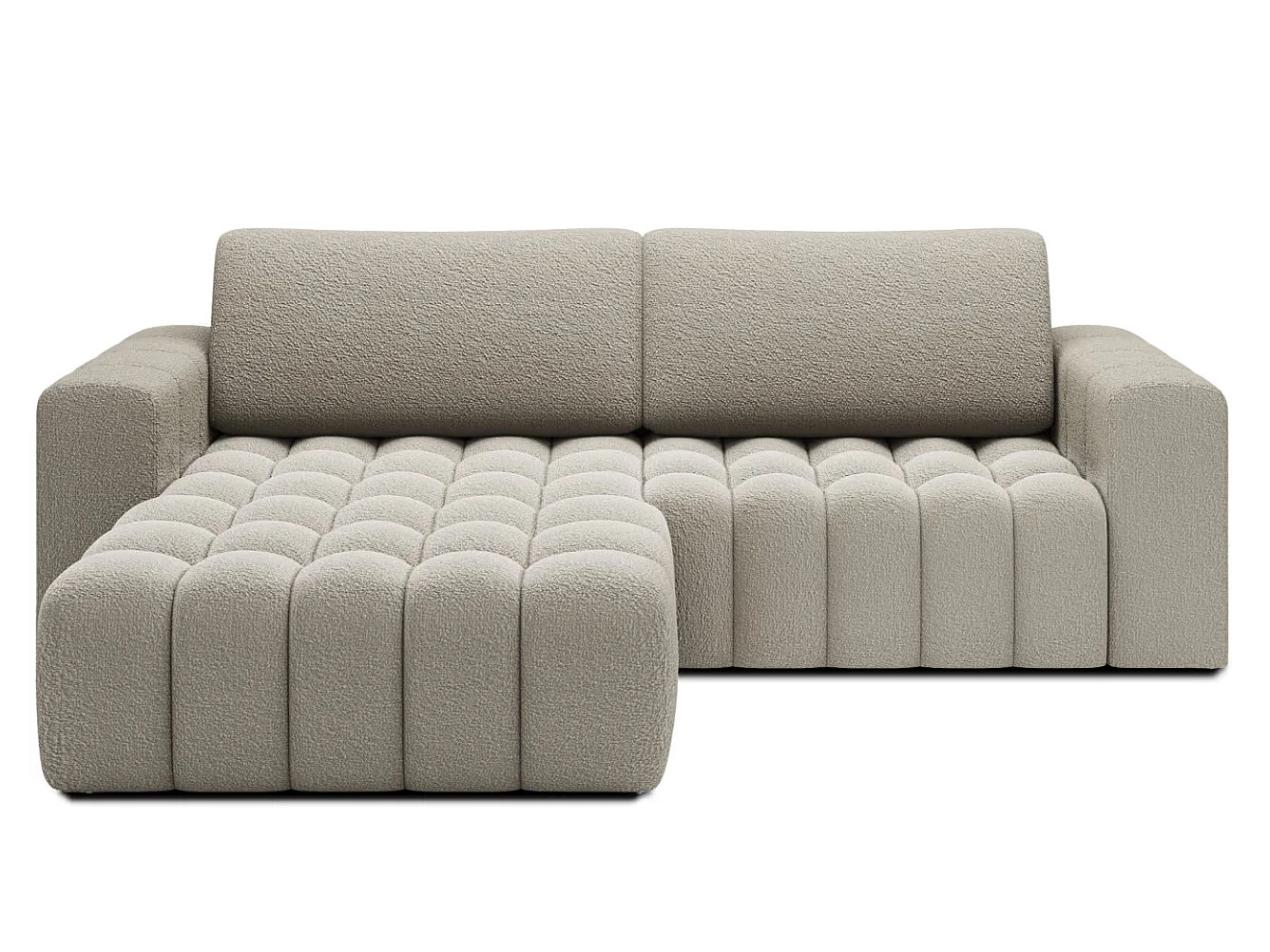 Sofá esquinero Bozen – Elegancia, confort tejido acolchado-Beige oscuro-Ángulo izquierdo