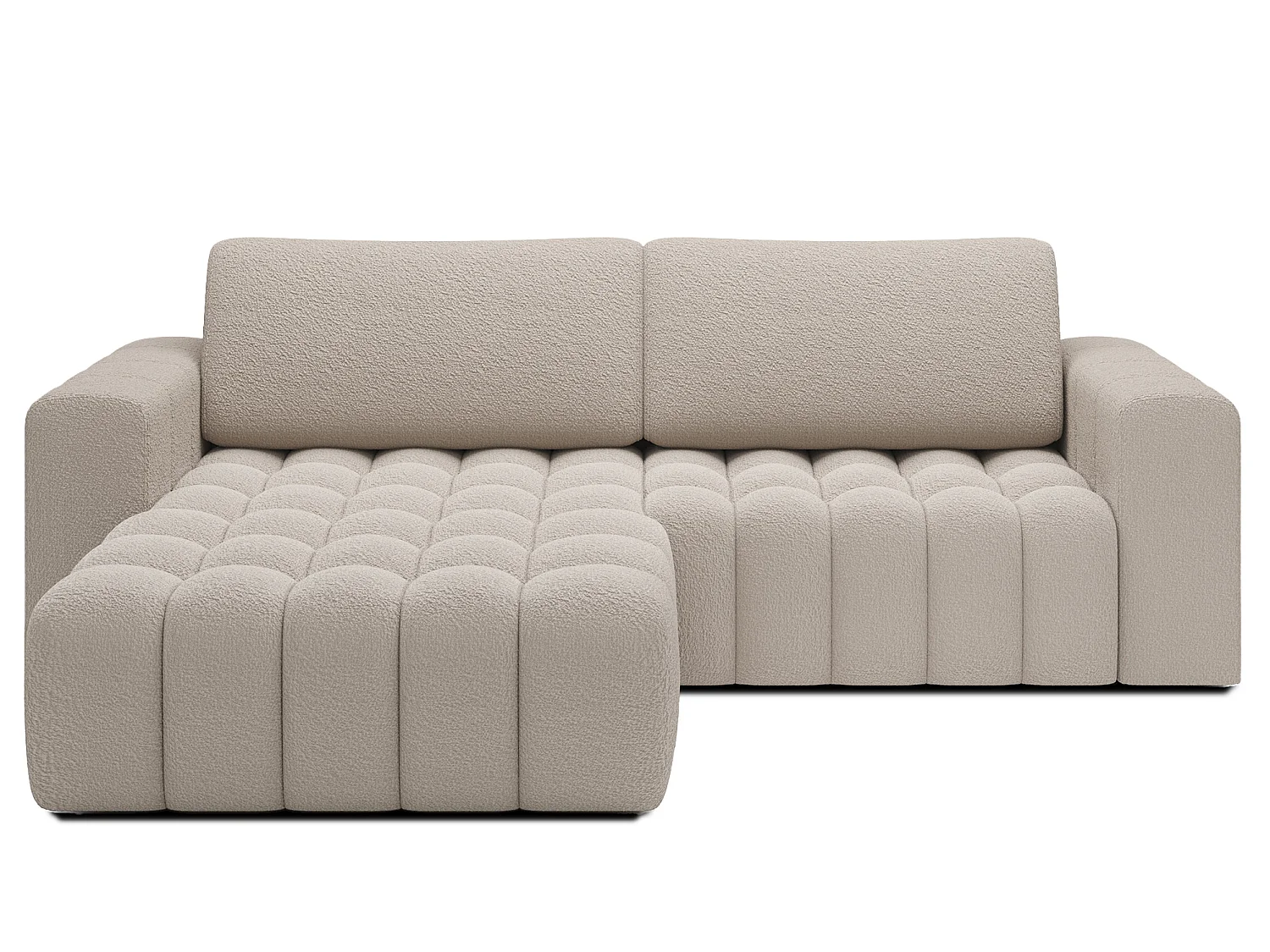 Sofá esquinero Bozen – Elegancia, confort tejido acolchado-Beige oscuro-Ángulo izquierdo