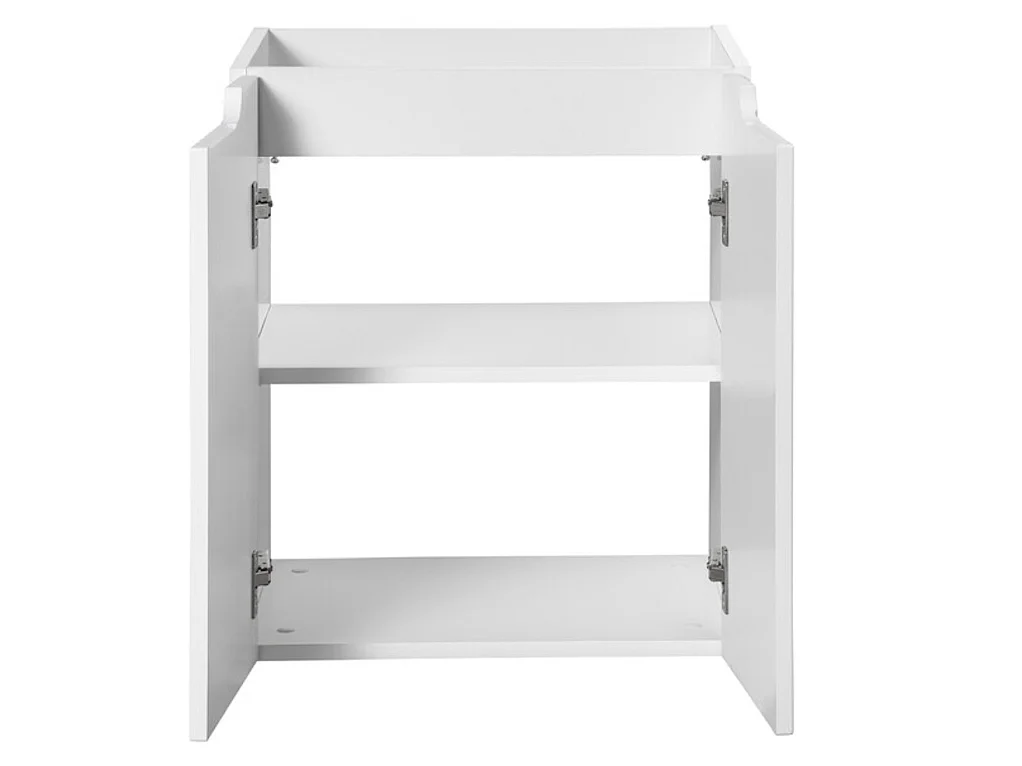 Ensemble salle de bain double vasque ovale blanche NOVA 150cm avec meubles suspendus et colonne-Blanc