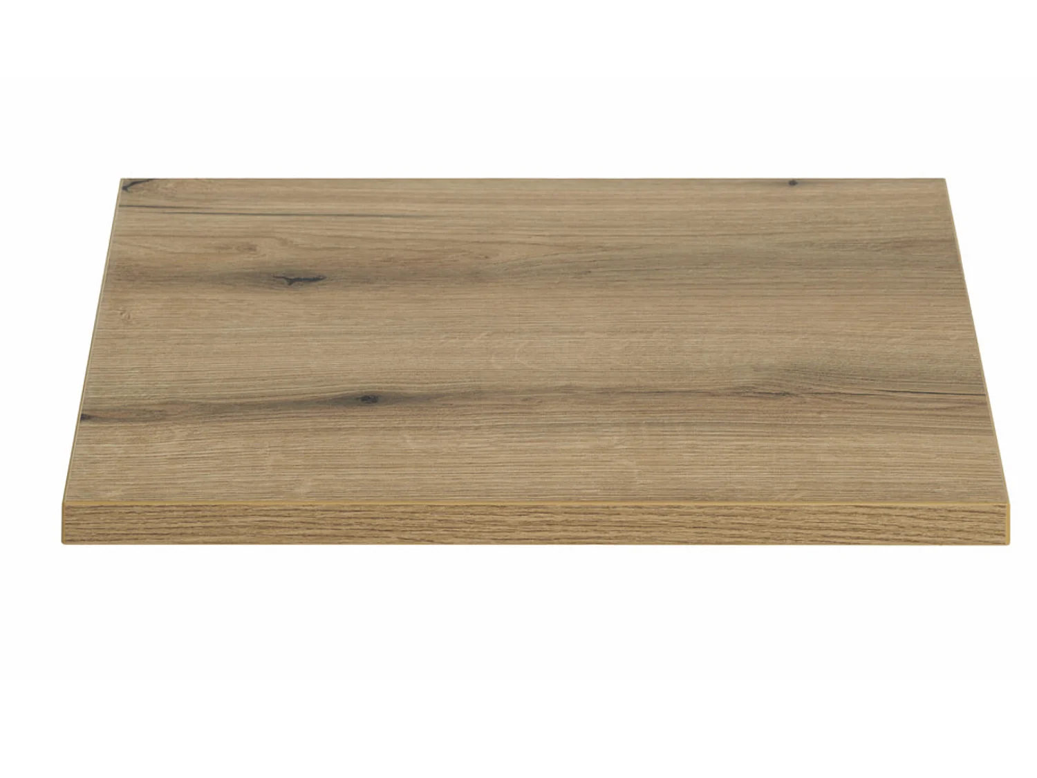 NOVA wandgemonteerd badkamermeubel in naturel eikenhout, 60 cm, met MONA zwart-gouden wastafel en opbergzuil.