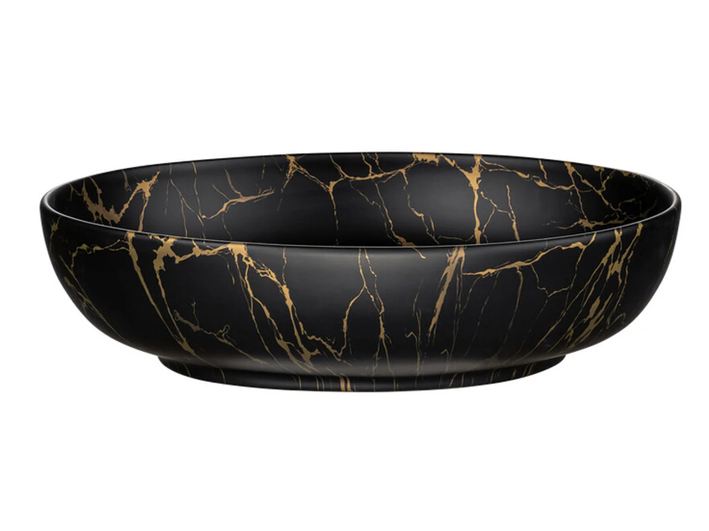 NOVA wandgemonteerd badkamermeubel in naturel eikenhout, 60 cm, met MONA zwart-gouden wastafel en opbergzuil.