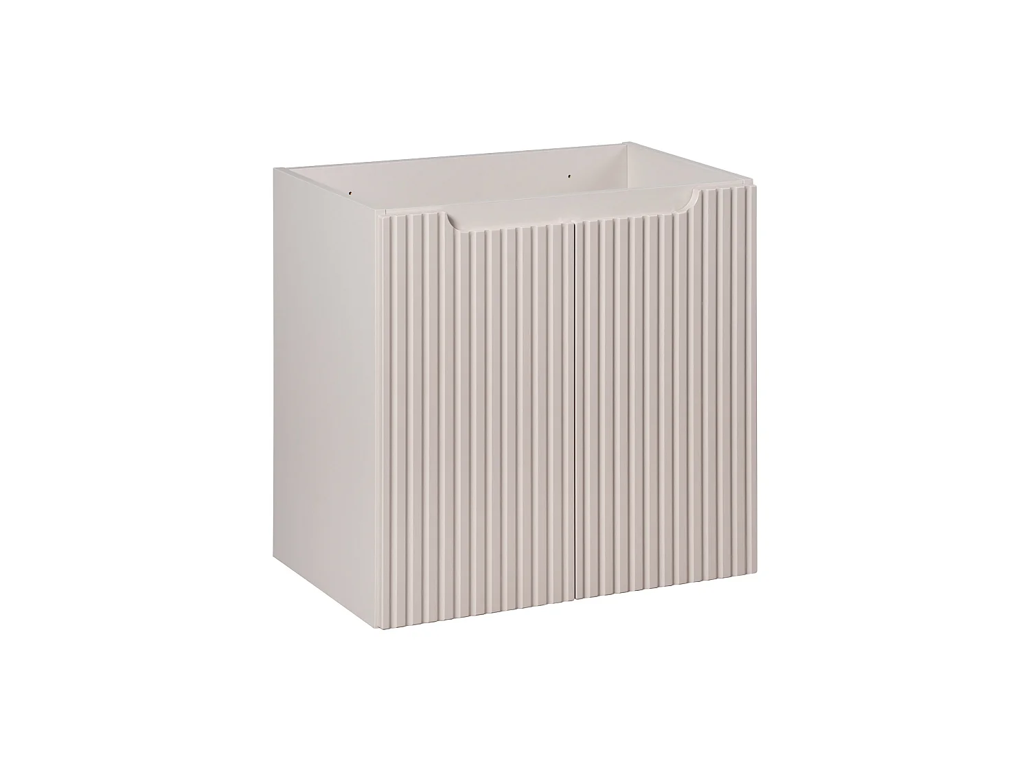 Ensemble meuble salle de bain suspendu NOVA 150cm – Double vasque ronde cappuccino avec colonne et rangements