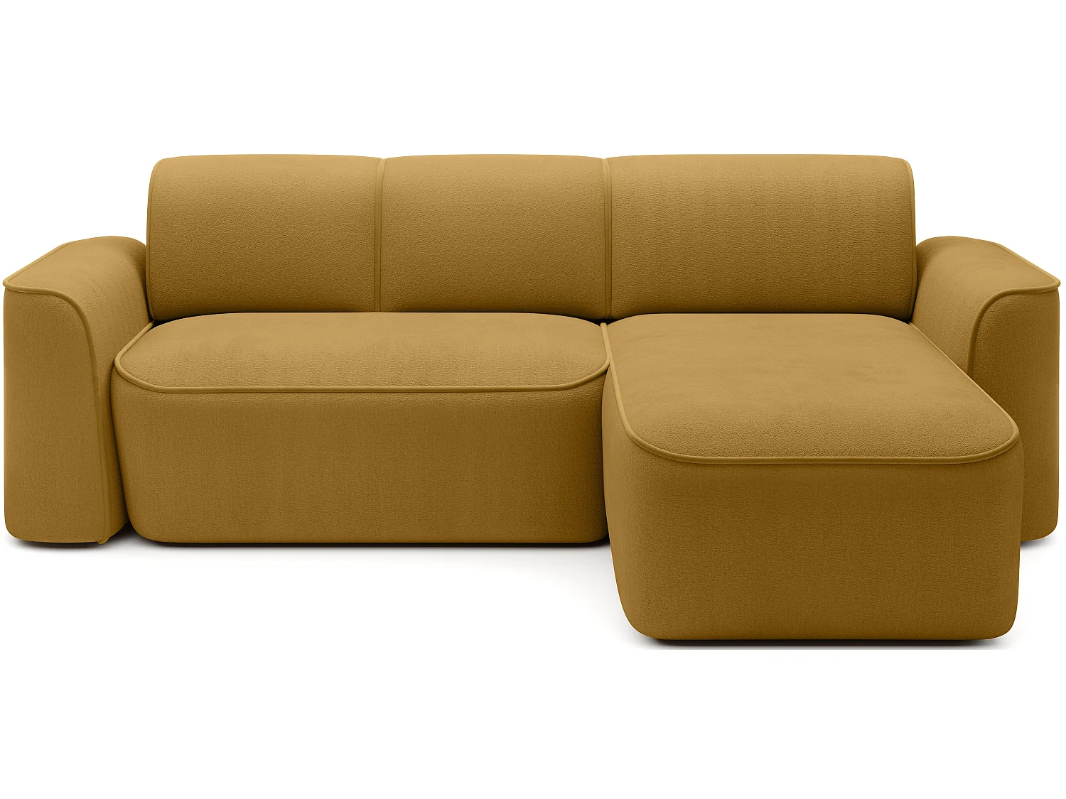 Canapé d’angle relax électrique DUMAS en tissu – 287cm-Jaune moutarde-angle droit