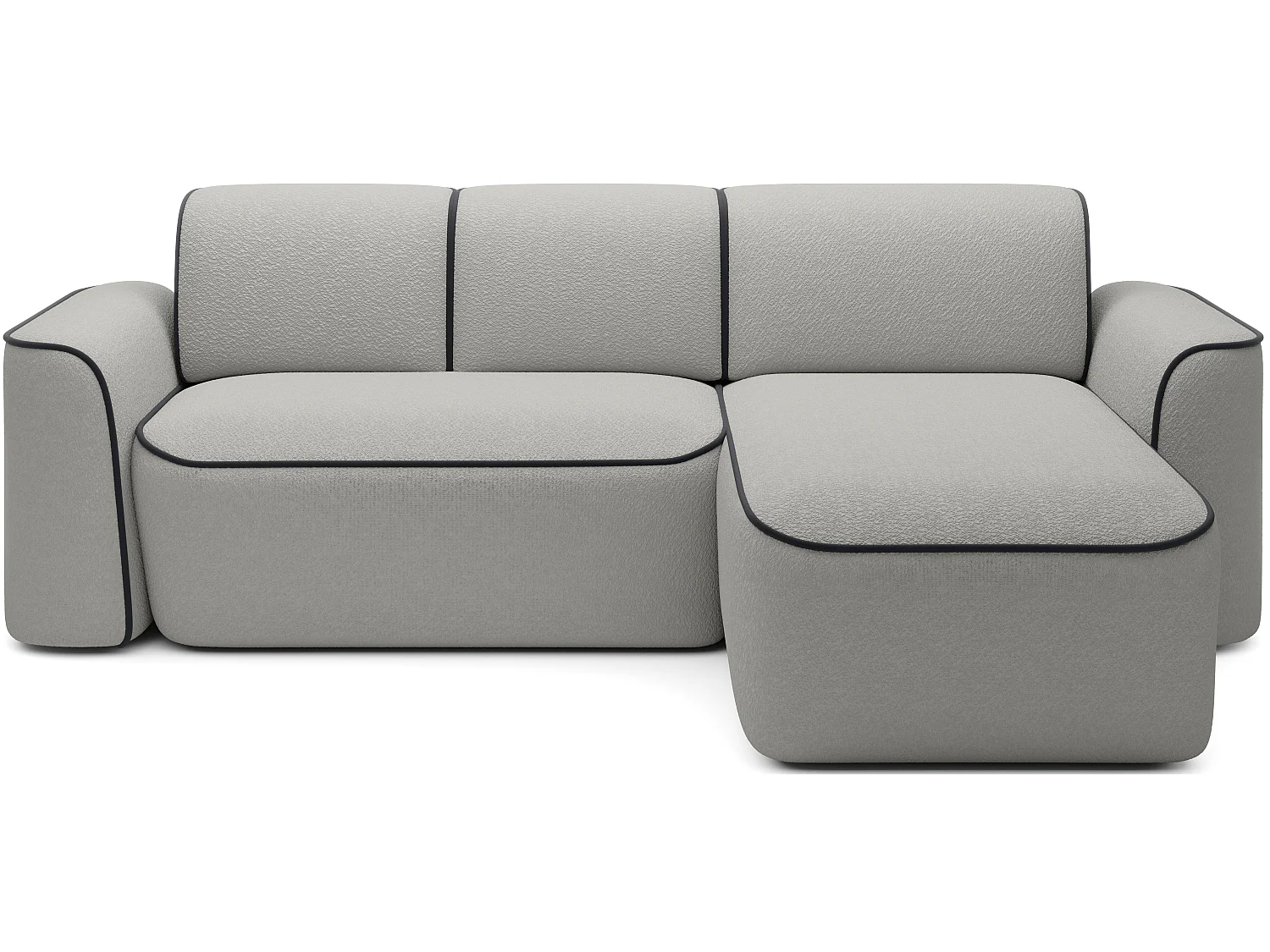 Canapé d’angle relax électrique DUMAS en tissu – 287cm-Gris/Gris foncé-angle droit