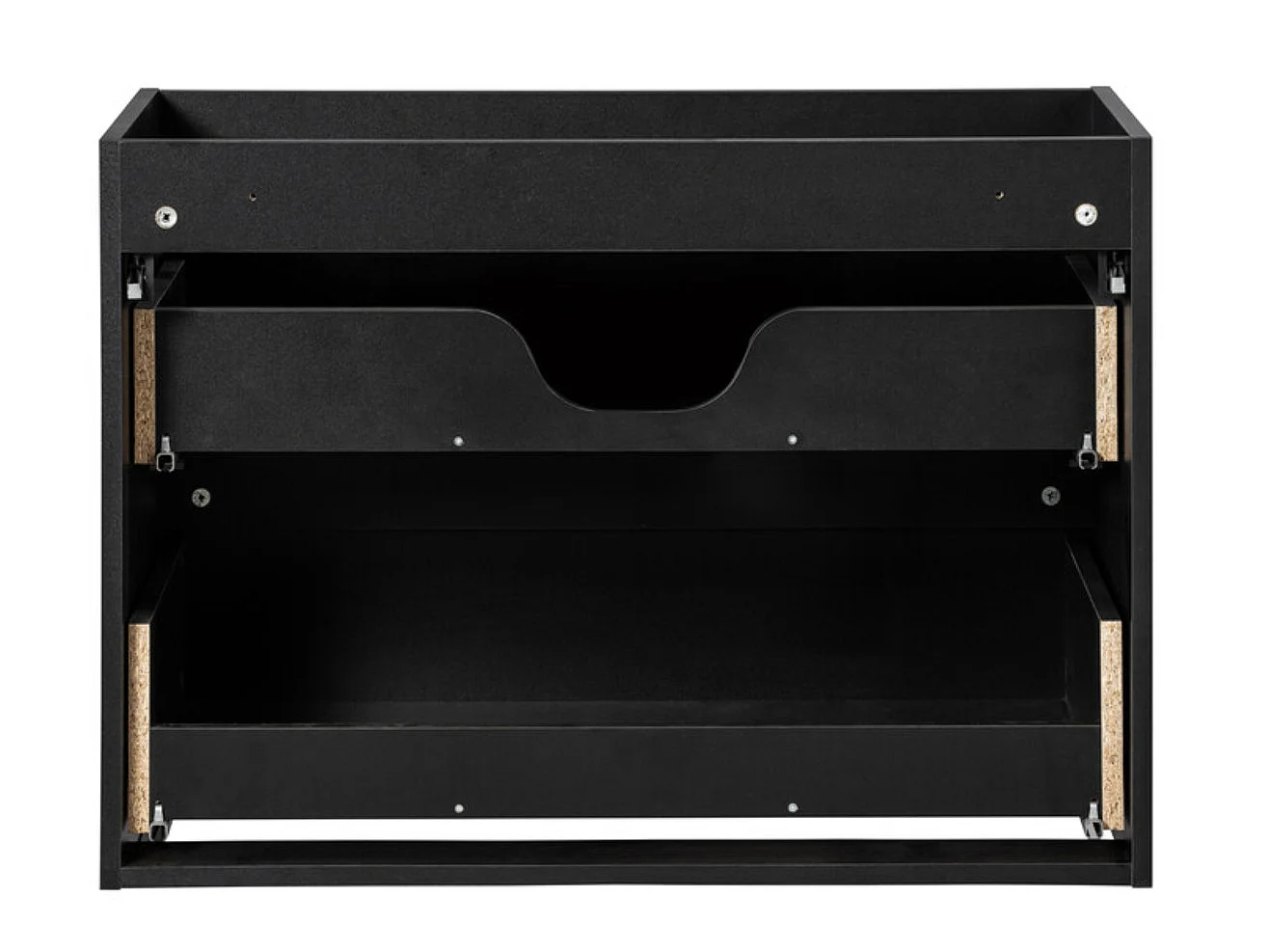 Ensemble meuble salle de bain 120cm NOVA suspendu – Double vasque avec plan de travail-Noir/Naturel