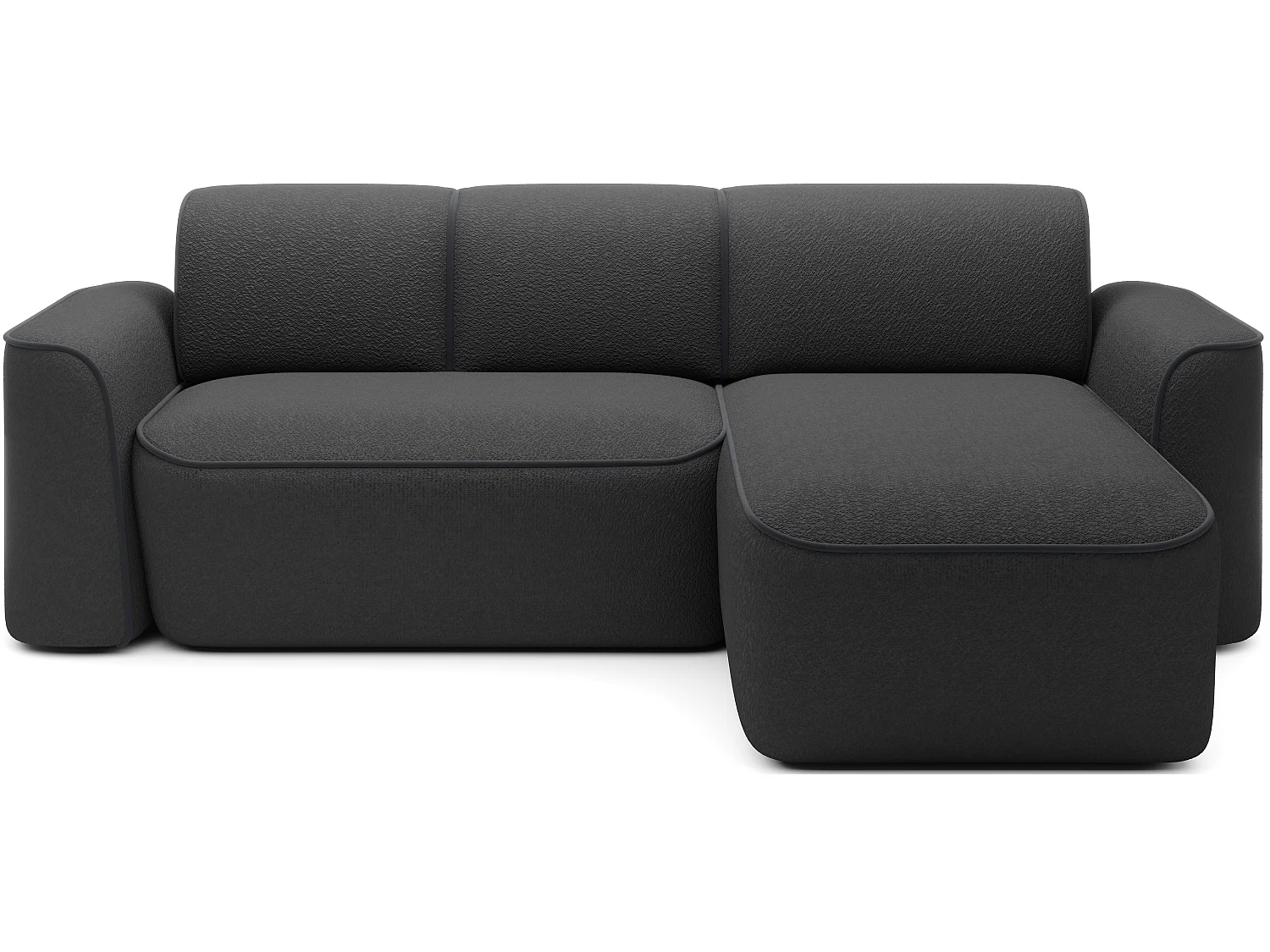 Canapé d’angle relax électrique DUMAS en tissu – 287cm-Gris foncé-angle droit