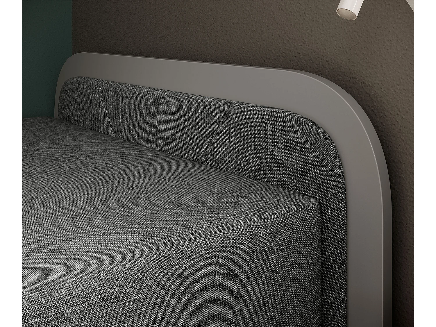 Lit 1 place avec coffre de rangement Parko – Confort et Praticité-Gris/Gris chiné-Modéle Coté gauche