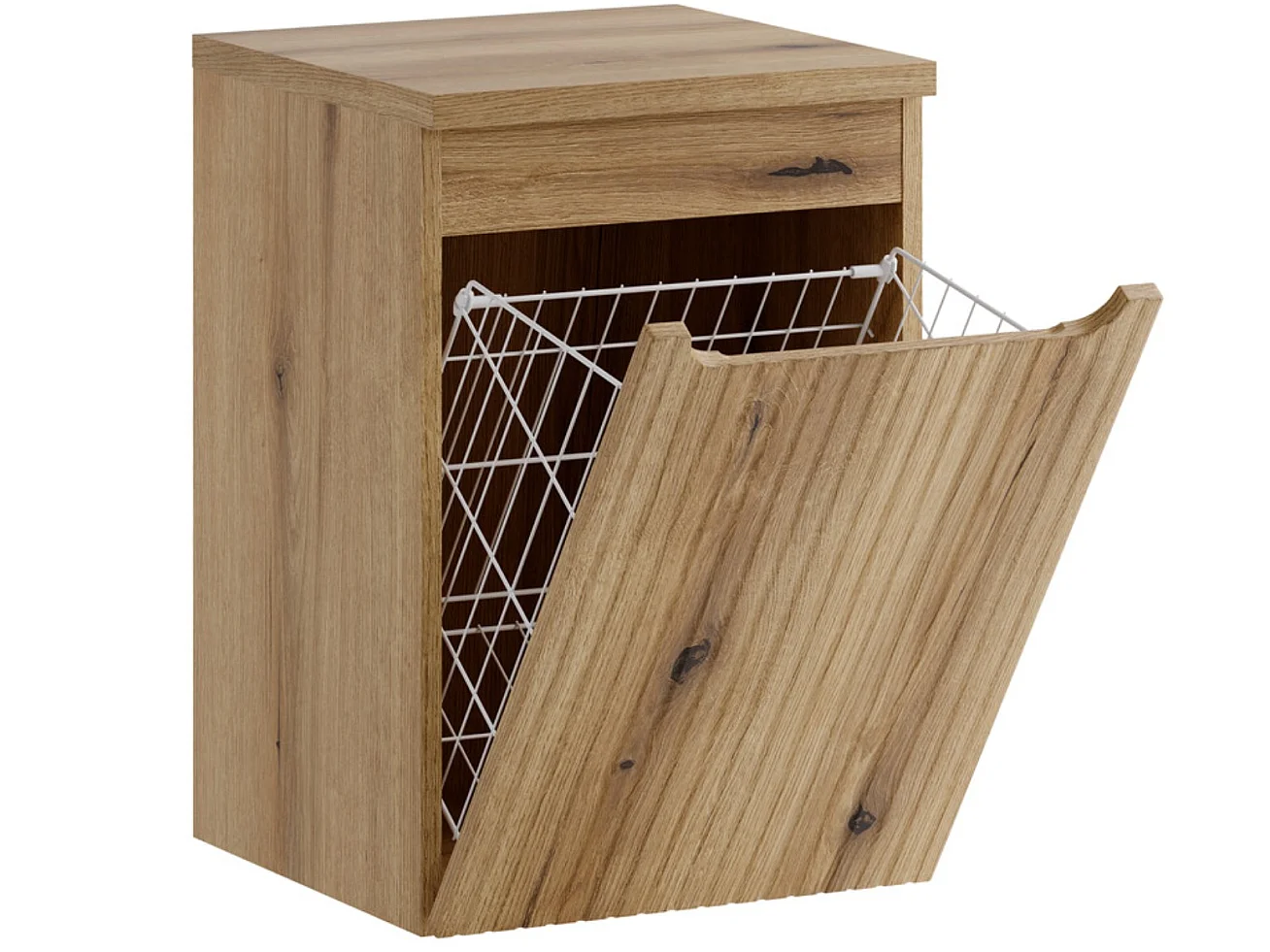 Meuble panier à linge suspendu NOVA – Meuble salle de bain moderne avec bac intégré-Naturel