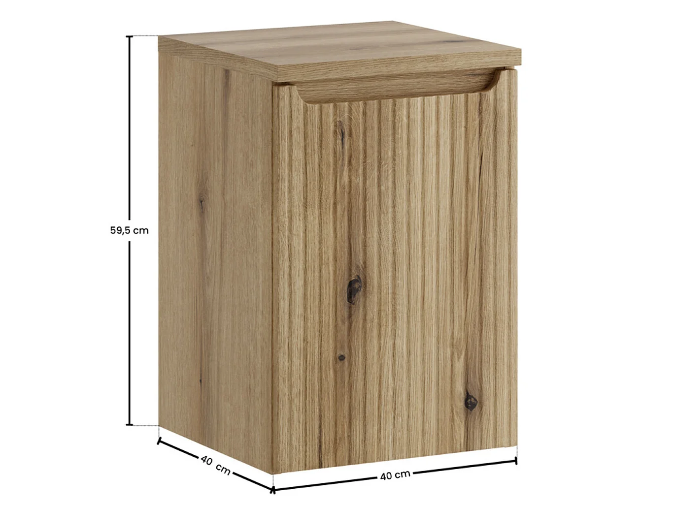 Meuble panier à linge suspendu NOVA – Meuble salle de bain moderne avec bac intégré-Naturel