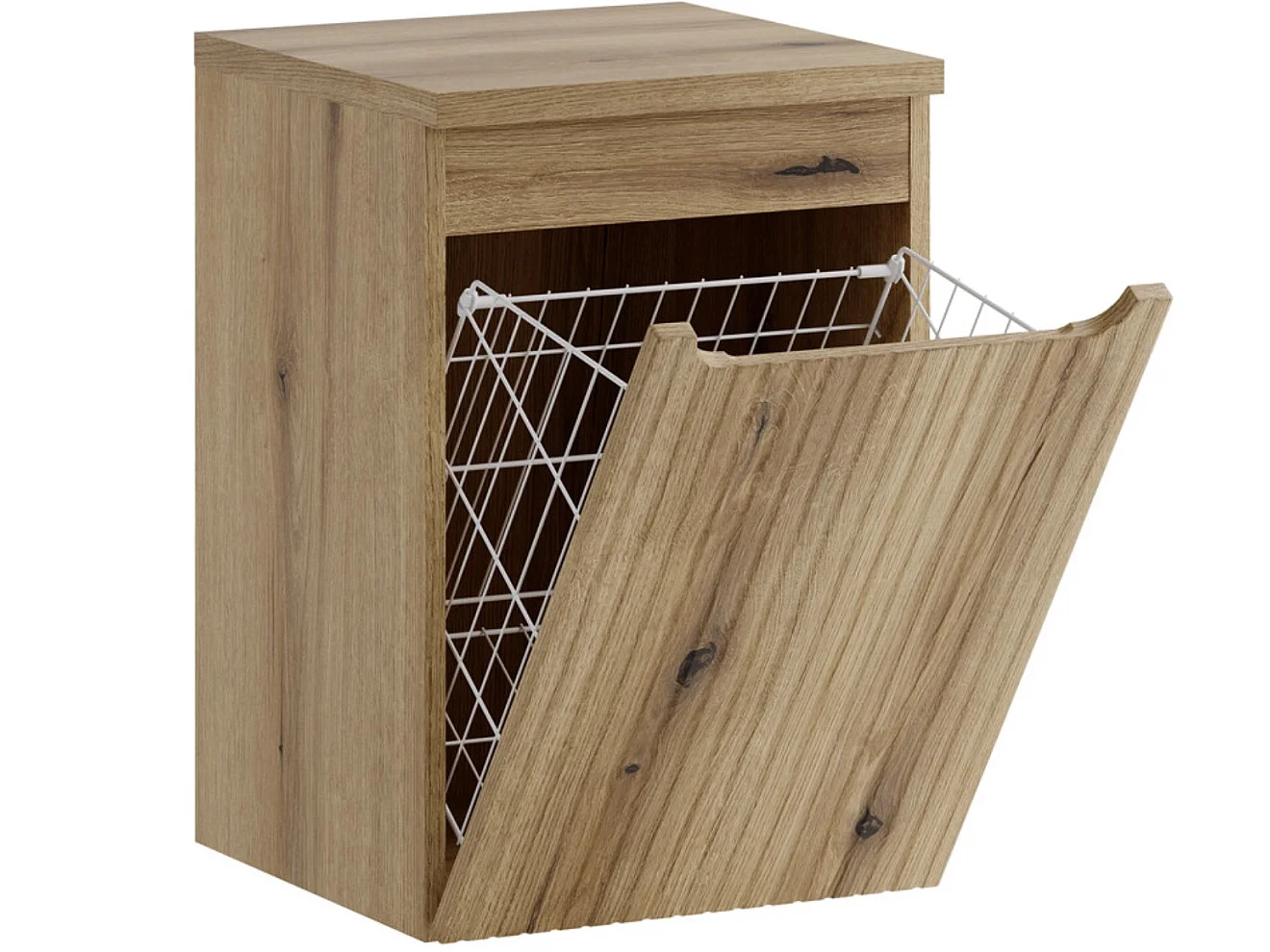 Meuble panier à linge suspendu NOVA – Meuble salle de bain moderne avec bac intégré-Naturel