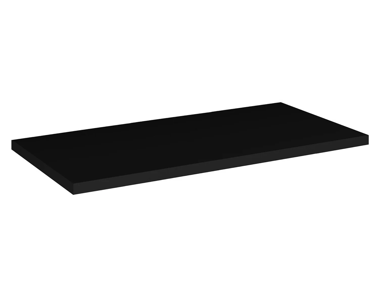 Meuble sous vasque suspendu 2 tiroirs avec plan NOVA-Noir-Plateau Noir-Largeur 60 cm