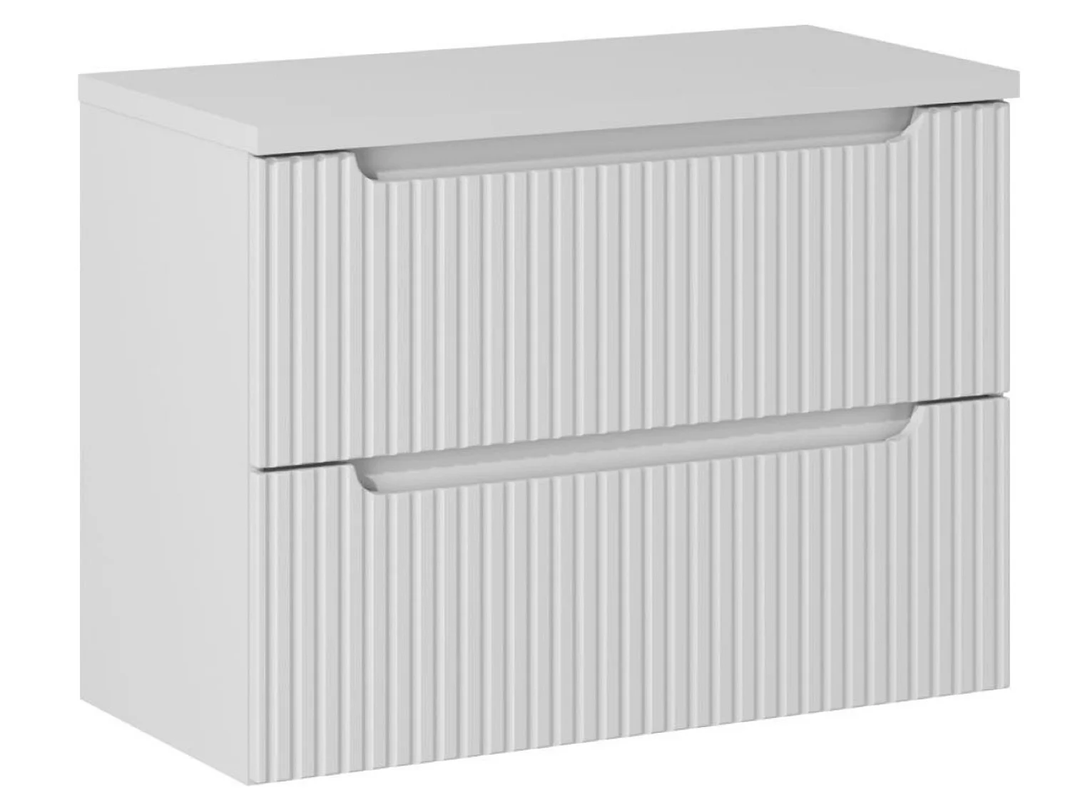 Meuble sous vasque suspendu 2 tiroirs avec plan NOVA-Noir-Plateau Noir-Largeur 60 cm