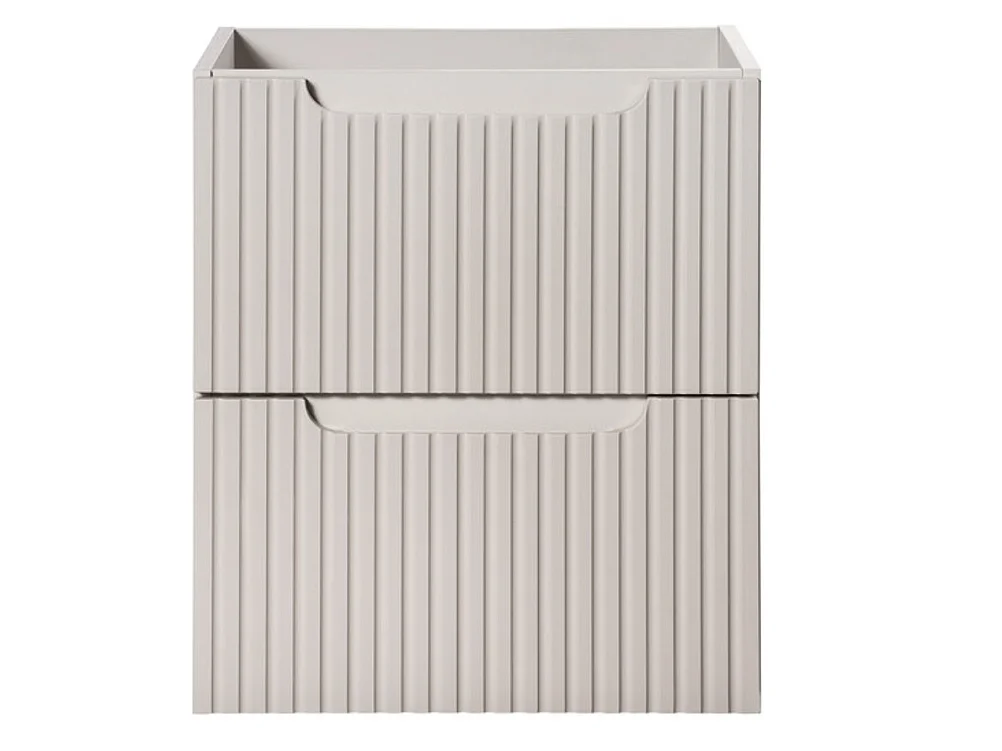 Meuble salle de bain suspendu 2 tiroirs NOVA 50cm avec vasque GAJA – Élégance minimaliste et gain de place-Taupe
