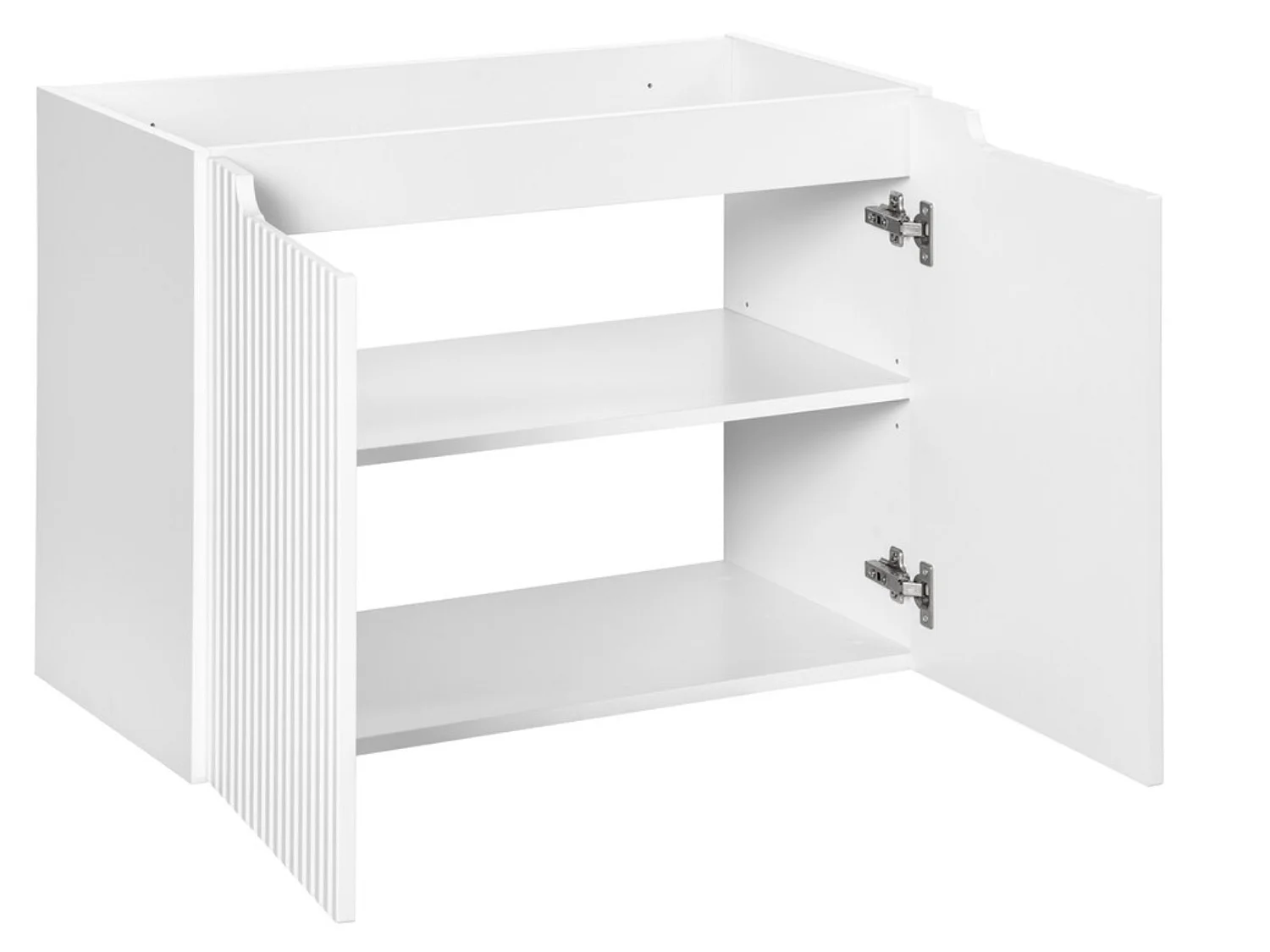 Ensemble meuble salle de bain 140cm NOVA suspendu – Double vasque ovale blanche, plan et rangements-Blanc/Naturel