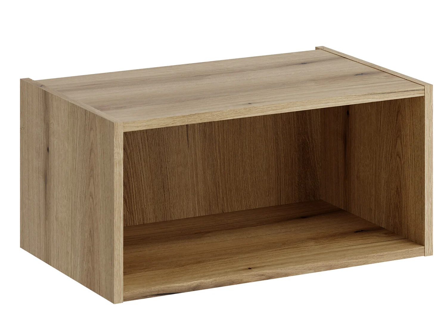 Meuble salle de bain double vasque suspendu NOVA Taupe 100cm avec plan de travail effet chêne et vasques LOLA