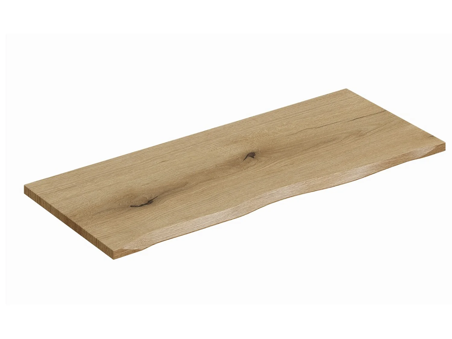 Meuble salle de bain double vasque suspendu NOVA Taupe 100cm avec plan de travail effet chêne et vasques LOLA
