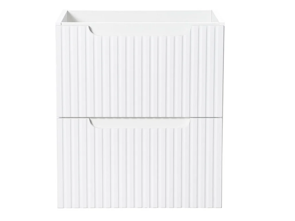 Meuble salle de bain suspendu 2 tiroirs NOVA 50cm avec vasque GAJA – Élégance minimaliste et gain de place-Blanc