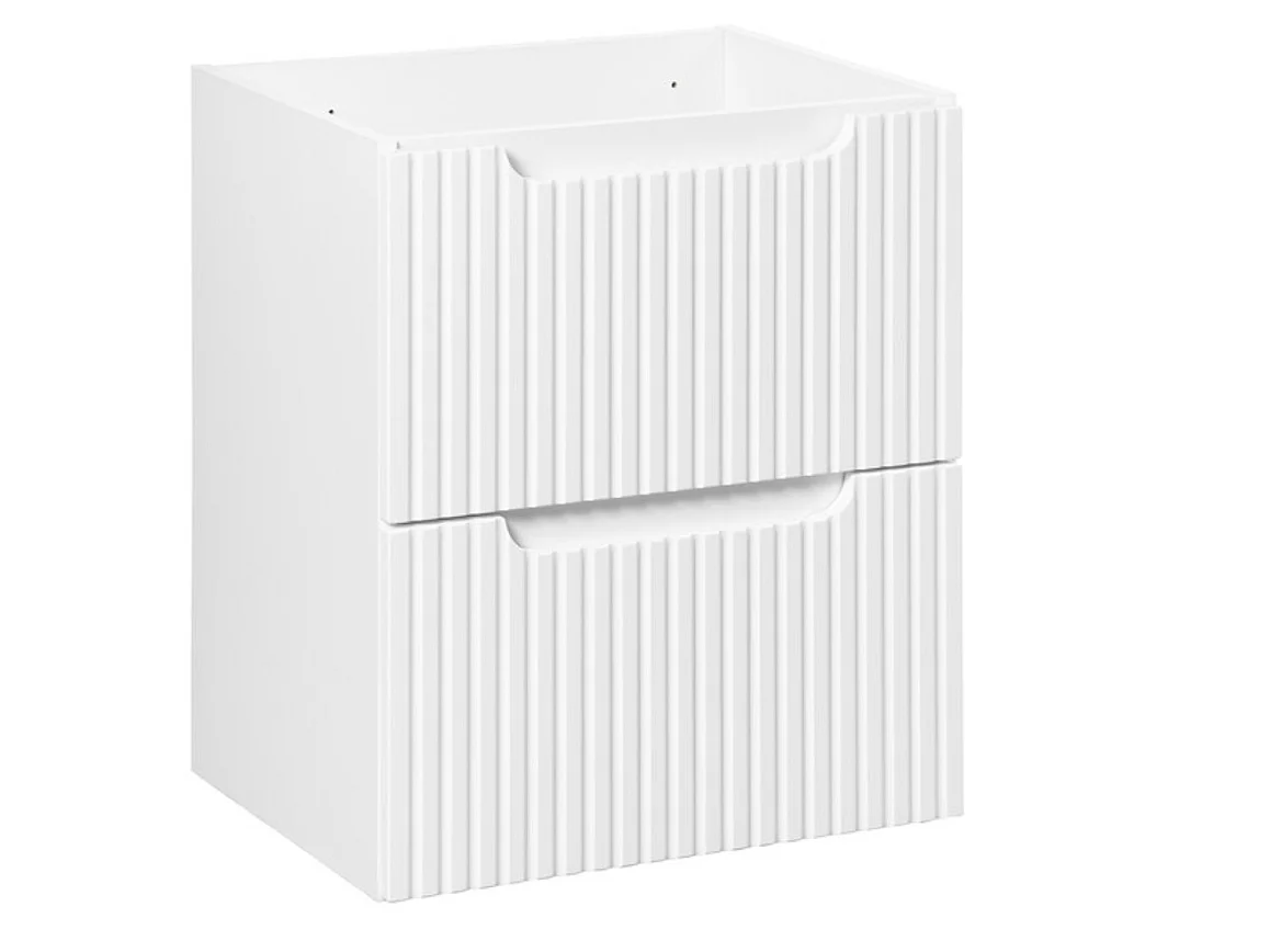 Meuble salle de bain suspendu 2 tiroirs NOVA 50cm avec vasque GAJA – Élégance minimaliste et gain de place-Blanc