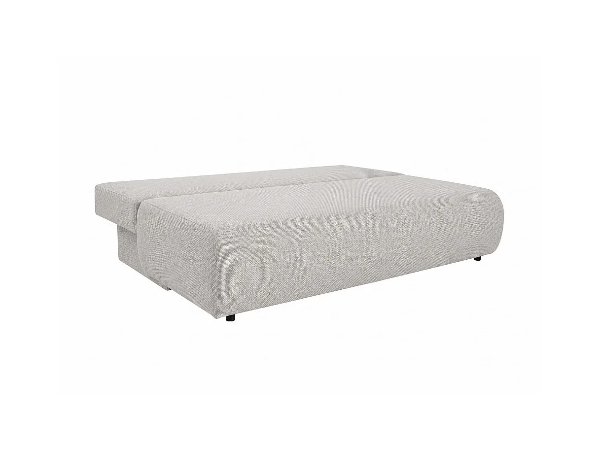 Canapé convertible 2 places avec coffre en tissu gris clair VELUTO