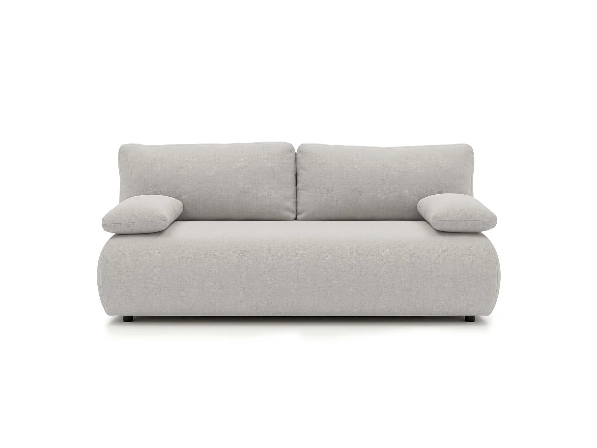 Canapé convertible 2 places avec coffre en tissu gris clair VELUTO
