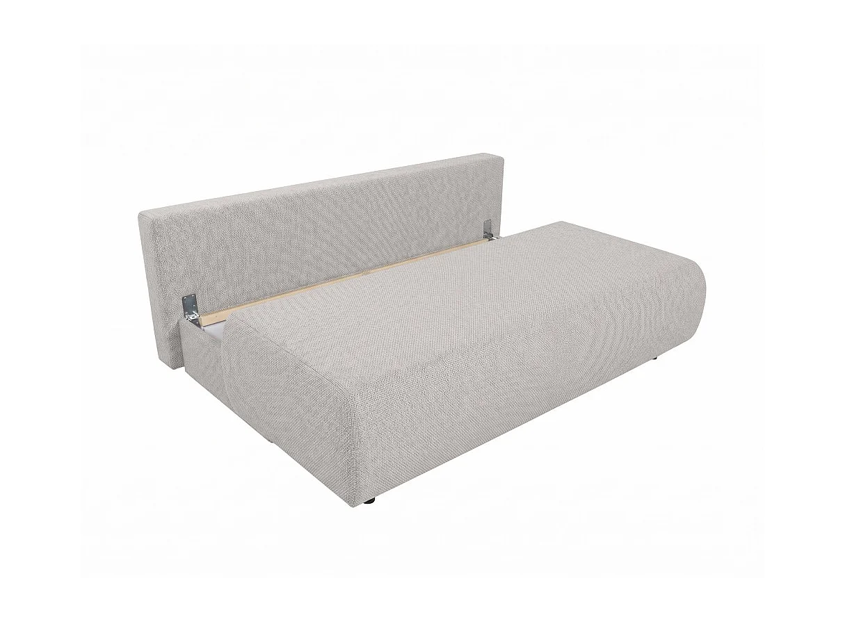 Canapé convertible 2 places avec coffre en tissu gris clair VELUTO