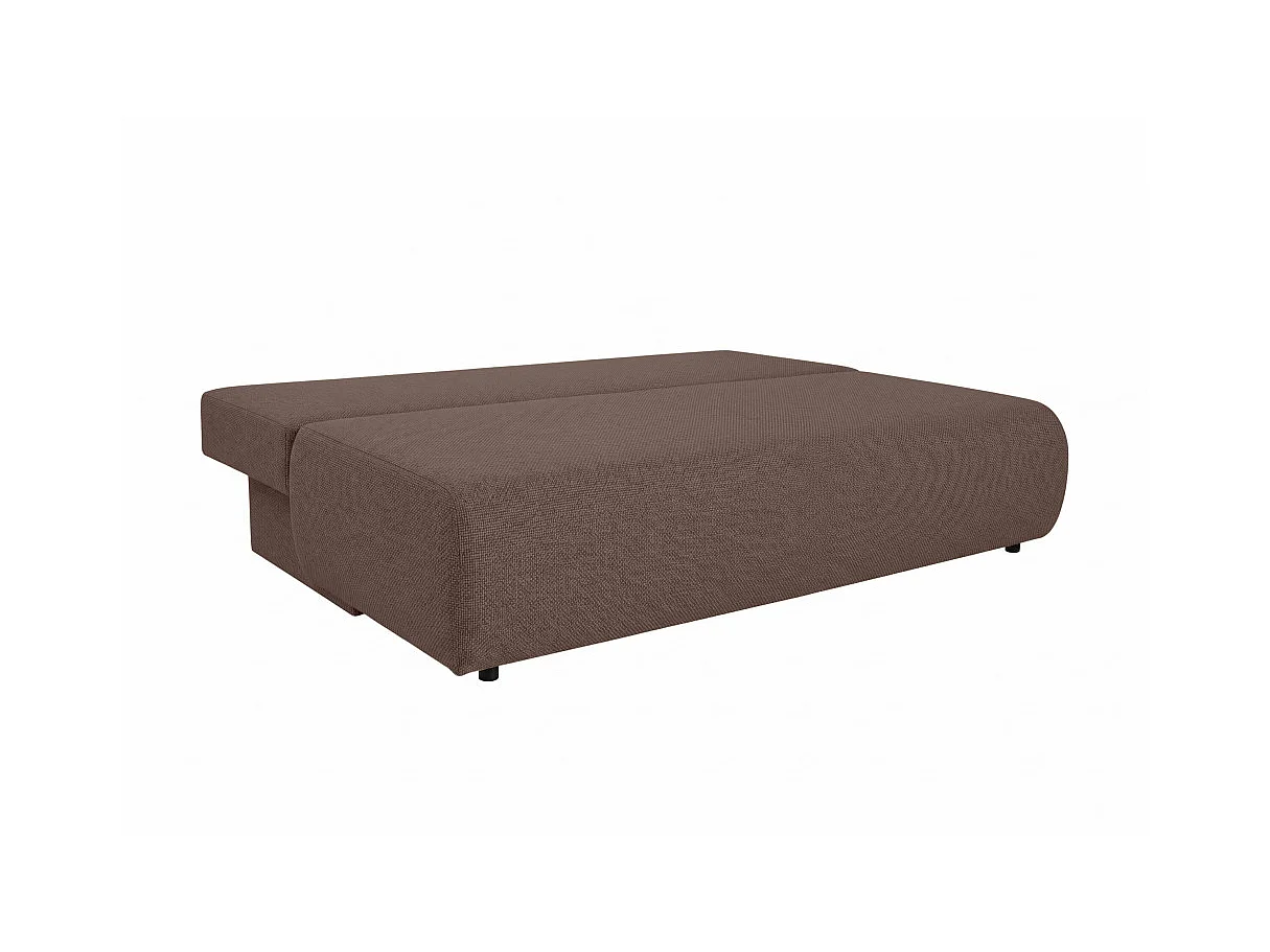 Canapé convertible 2 places avec coffre en tissu marron VELUTO