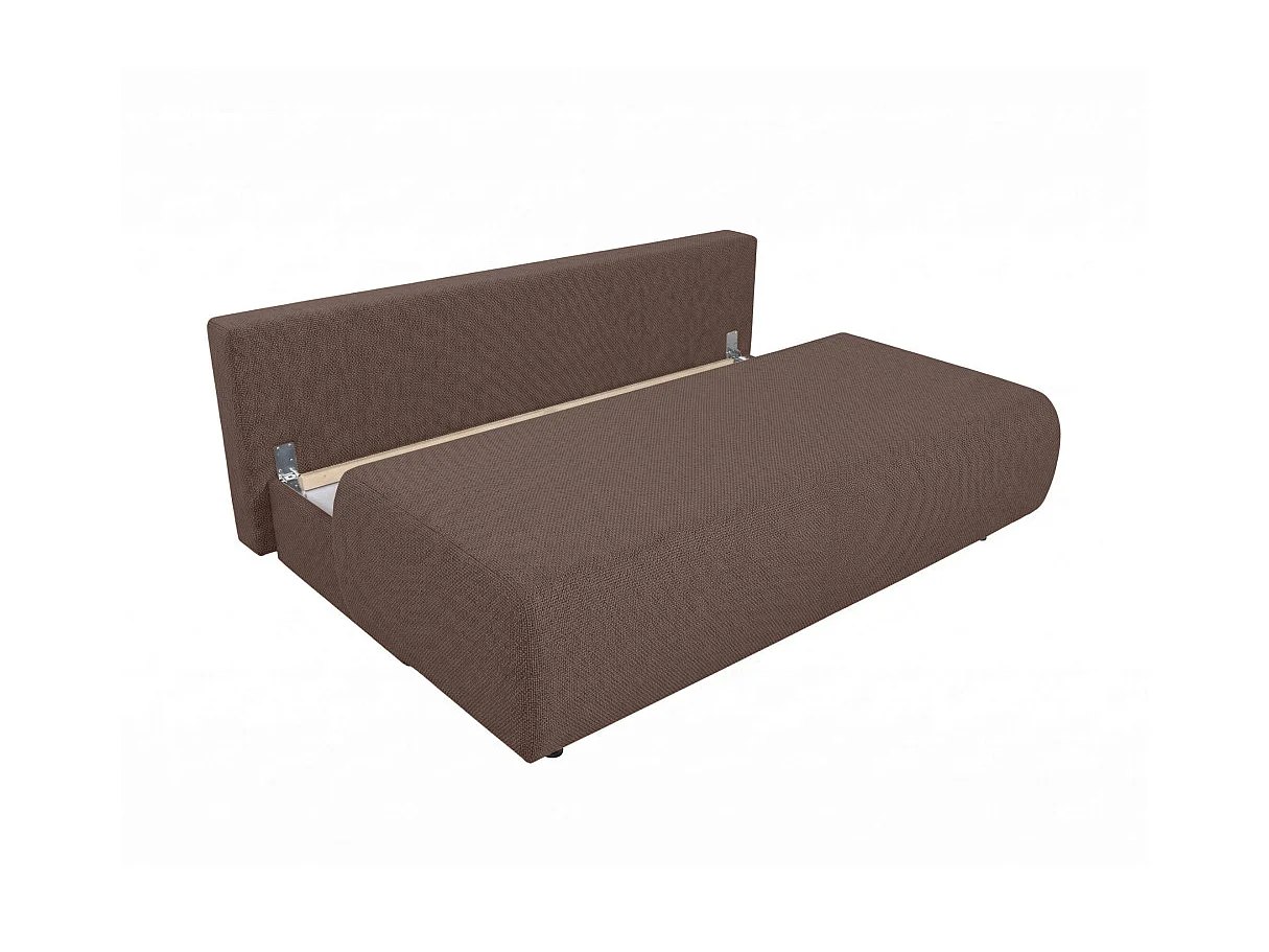 Canapé convertible 2 places avec coffre en tissu marron VELUTO