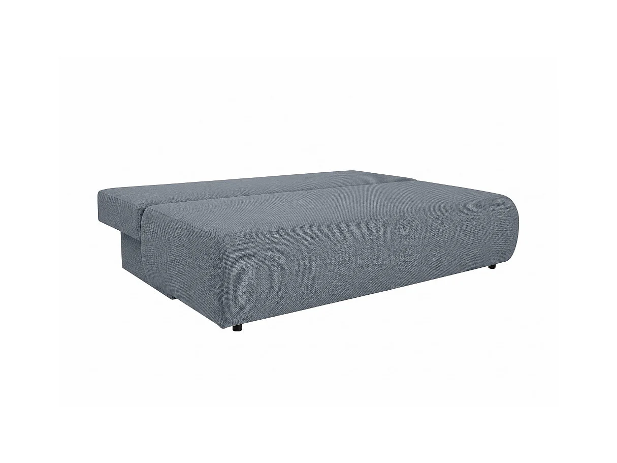 Canapé convertible 2 places avec coffre en tissu bleu VELUTO