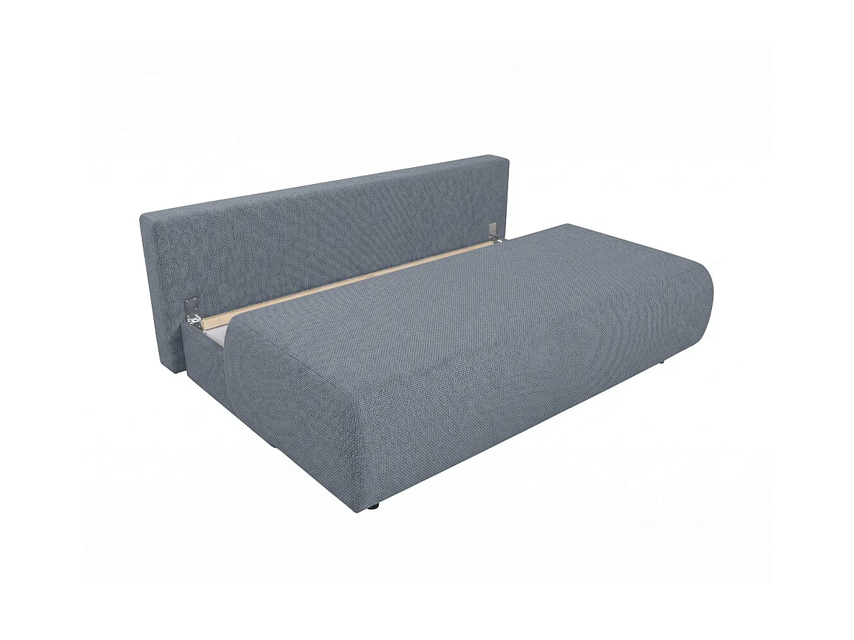 Canapé convertible 2 places avec coffre en tissu bleu VELUTO