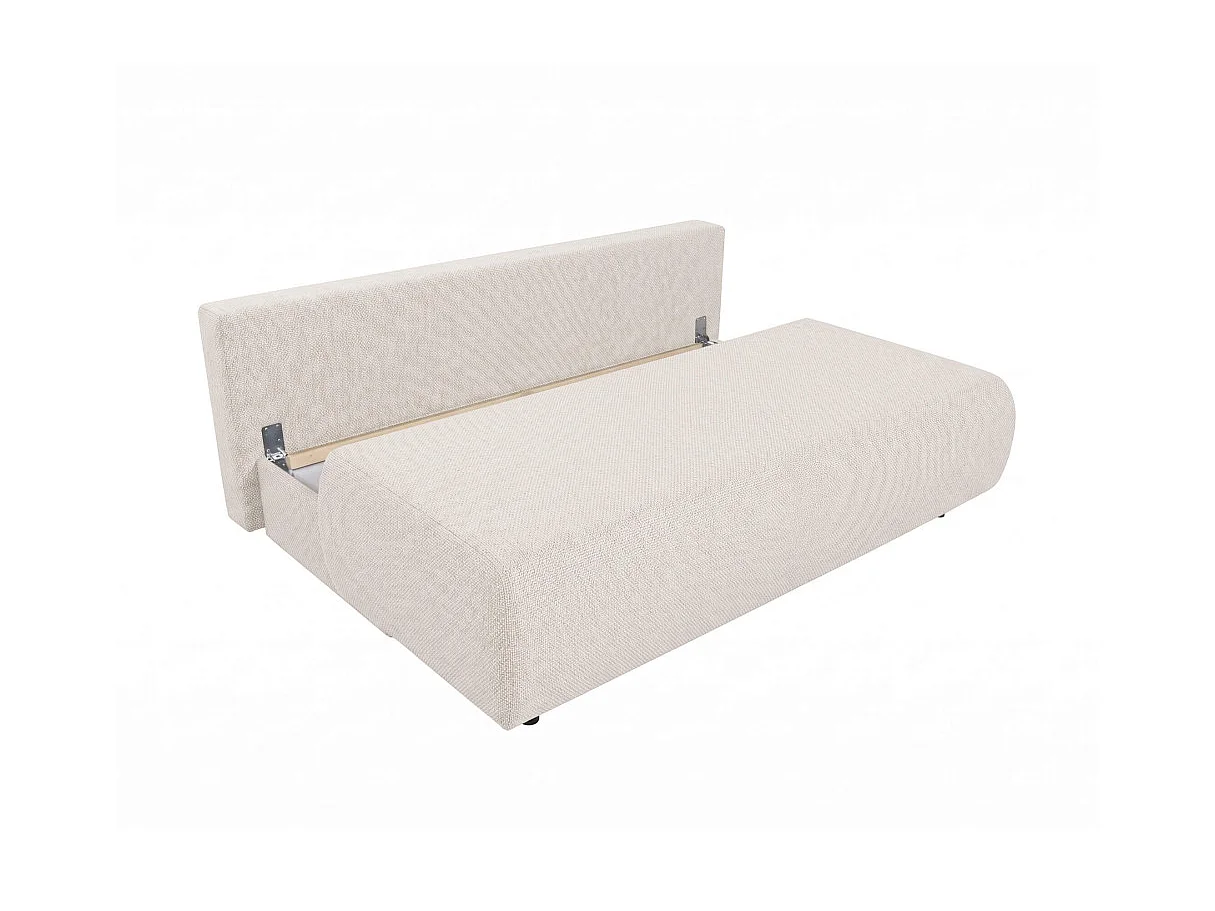 Canapé convertible 2 places avec coffre en tissu beige VELUTO