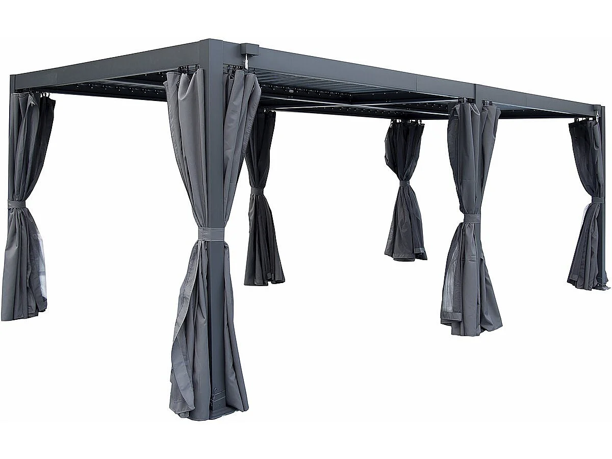 Cortina "Kensington" para pérgula bioclimática - 3 x 6 m - Cinzento