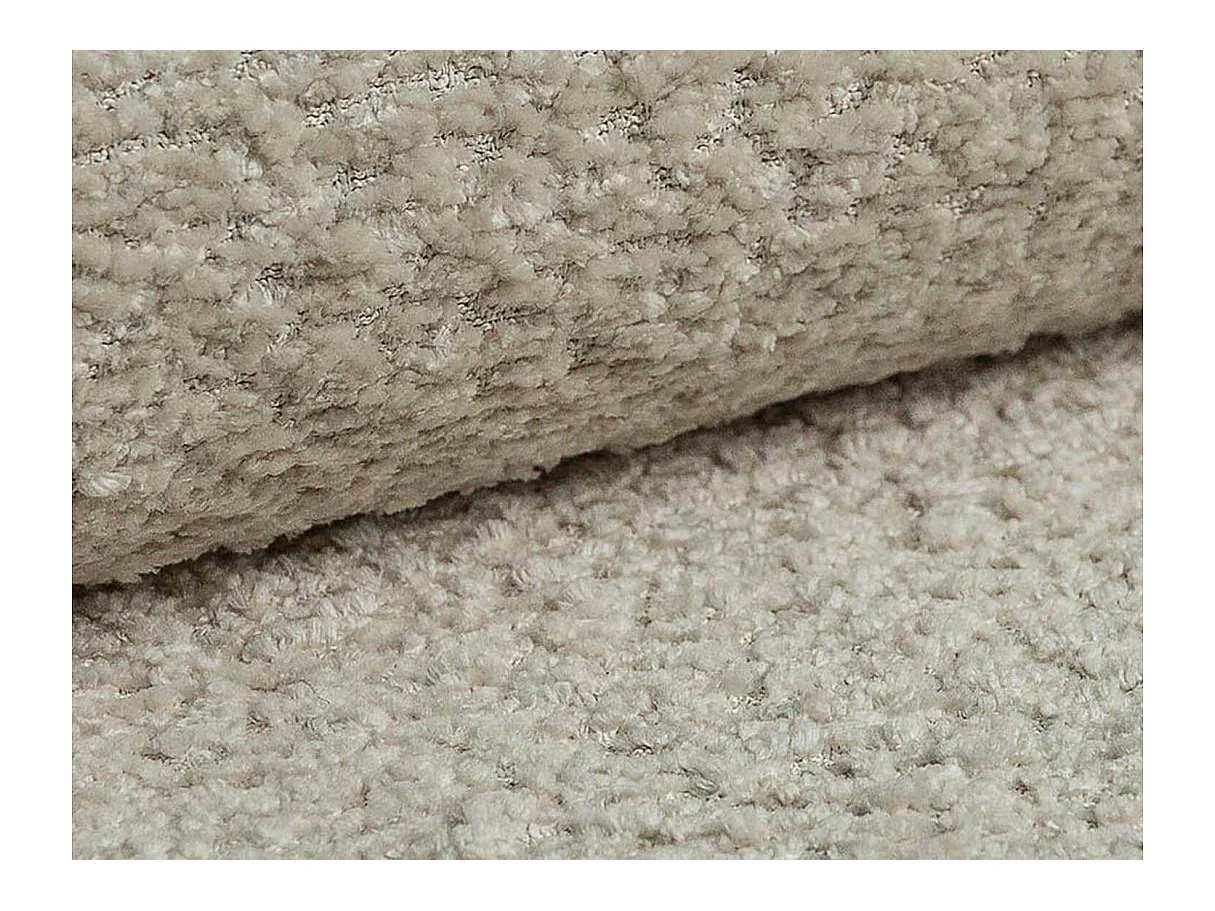 Canapé d'angle droit 3 places convertible avec coffre en tissu bouclette beige IRIS
