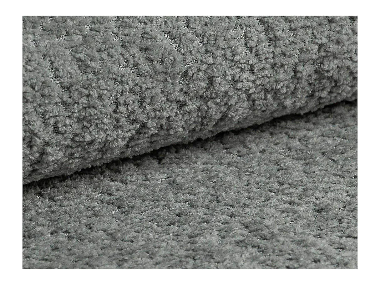 Canapé d'angle gauche 3 places convertible avec coffre en tissu bouclette gris clair IRIS
