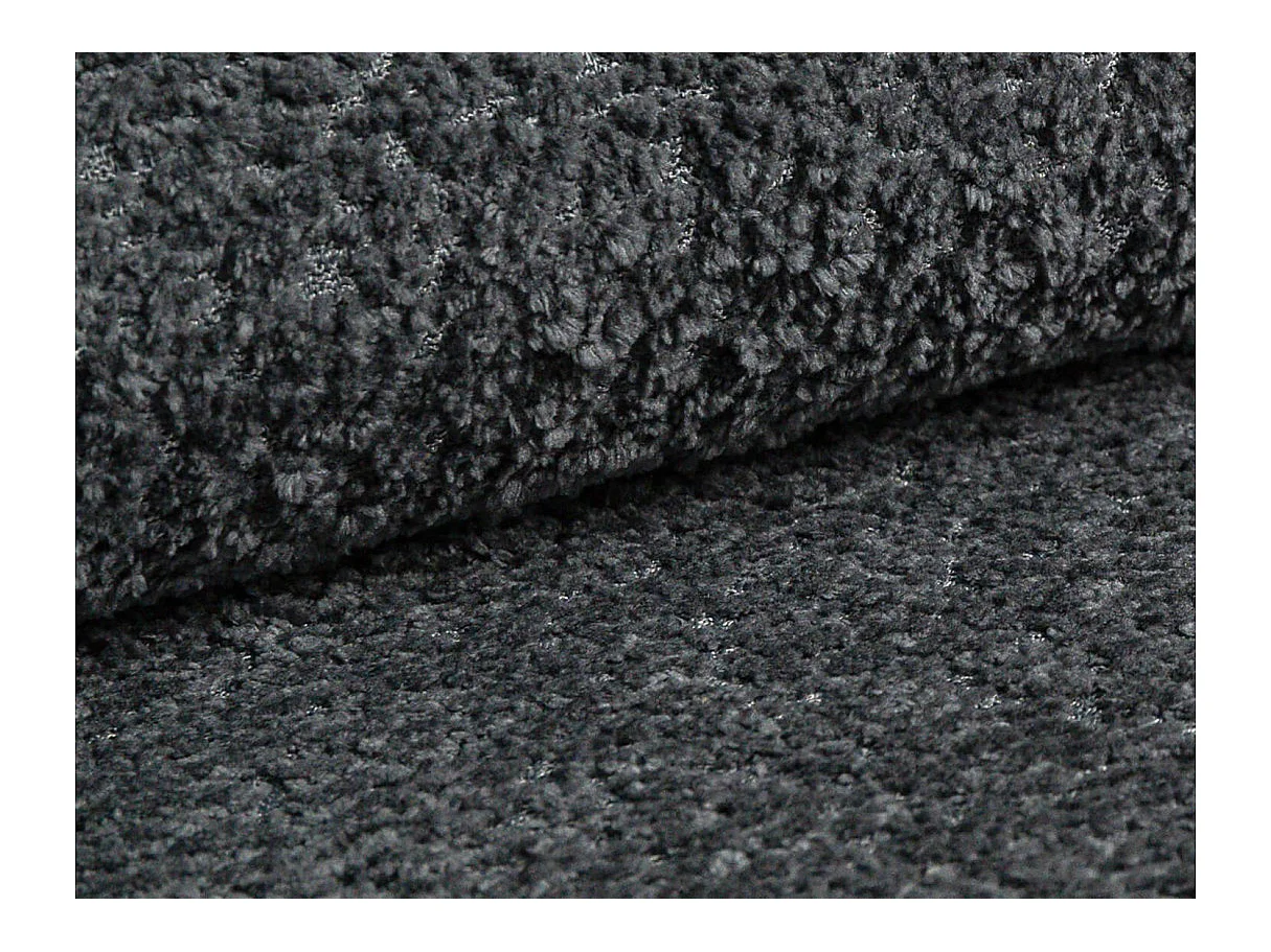 Canapé d'angle gauche 3 places convertible avec coffre en tissu bouclette gris anthracite IRIS