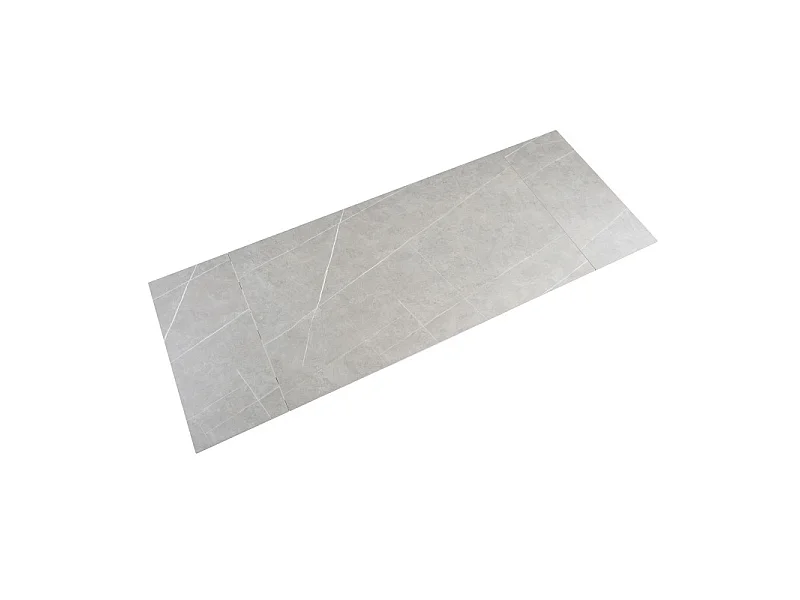 Table extensible 180 à 260 cm céramique gris marbré pied croisé bois clair - ARIZONA 12