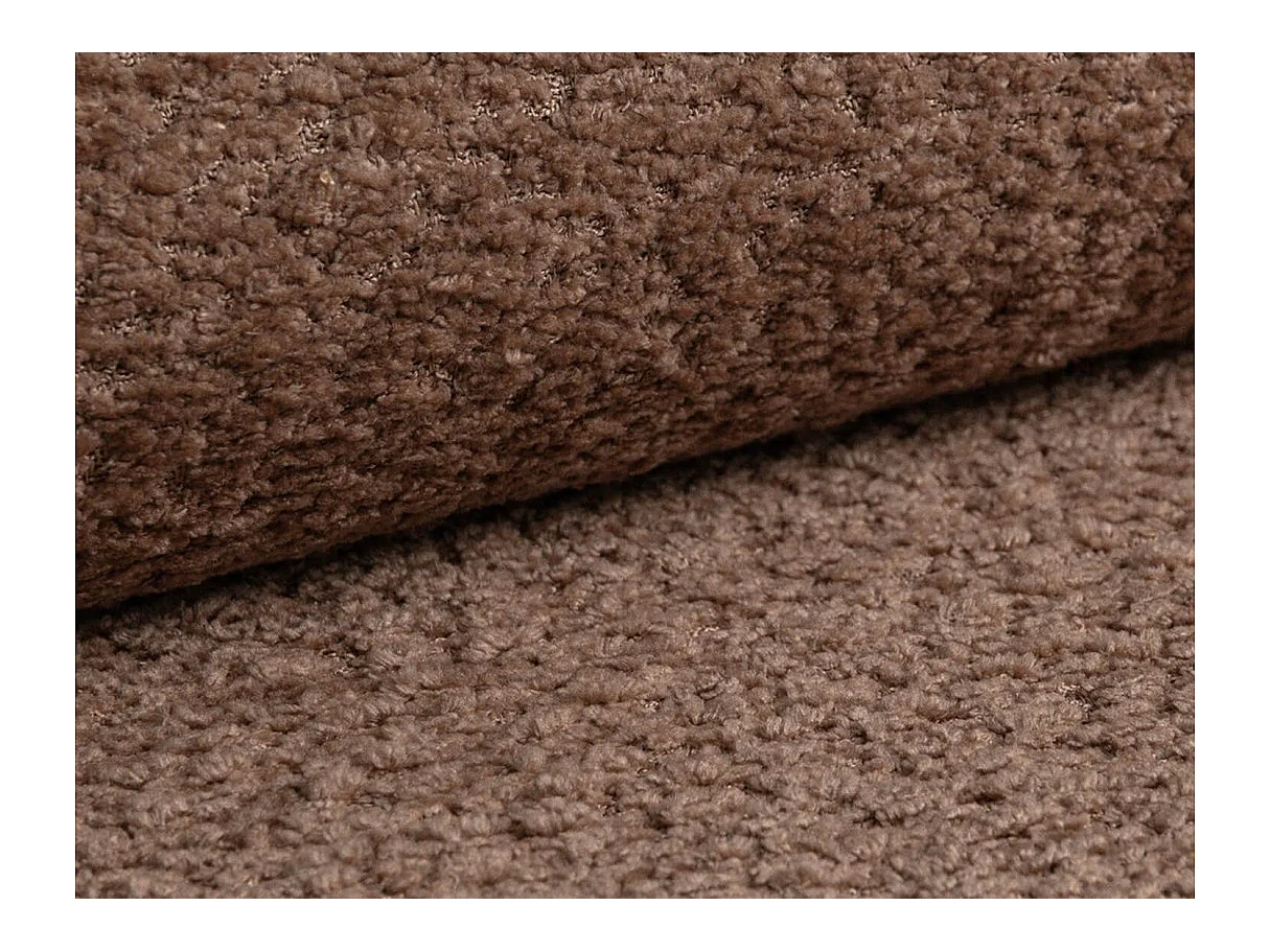 Canapé d'angle gauche 3 places convertible avec coffre en tissu bouclette terracotta IRIS