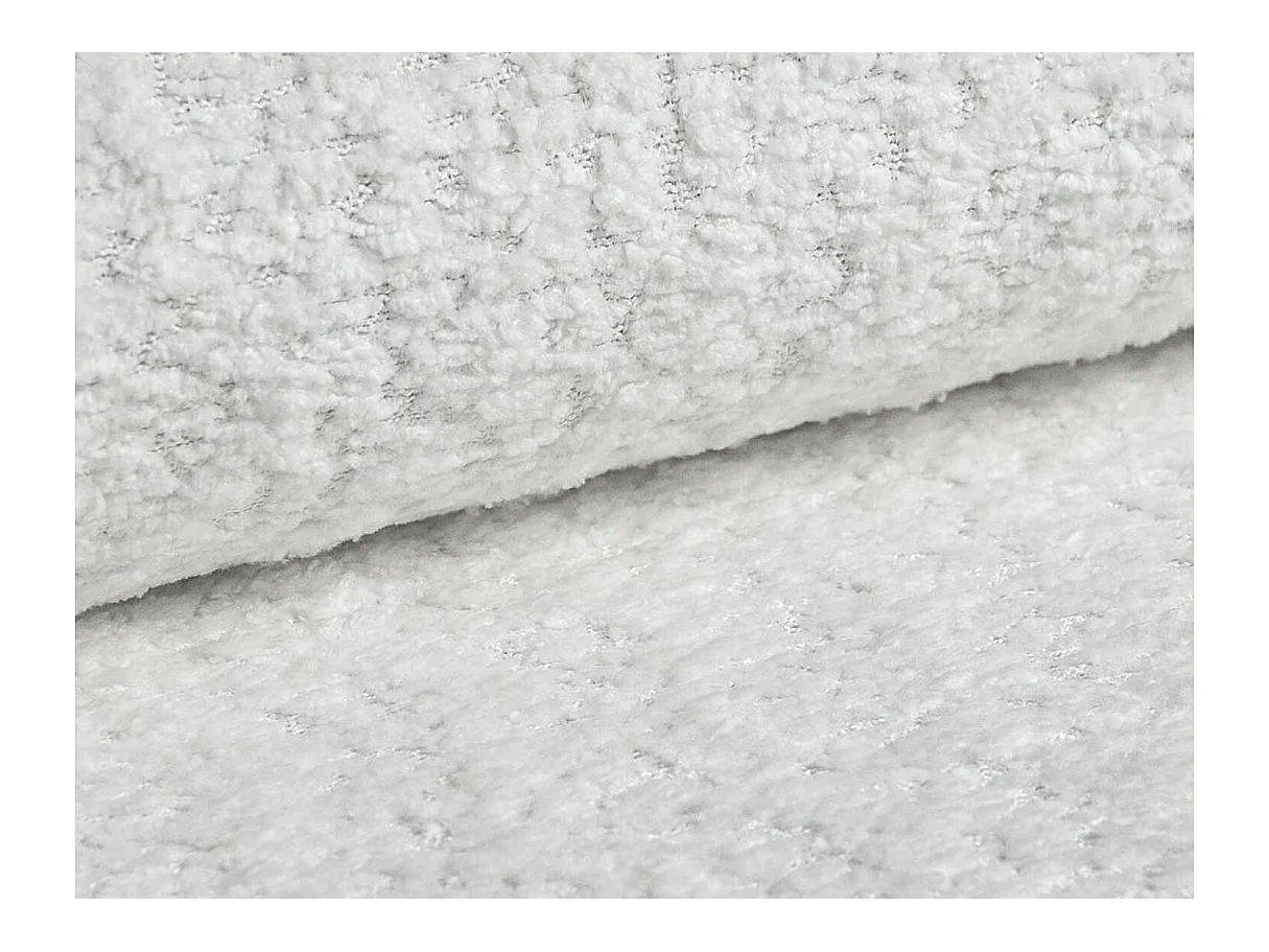 Canapé d'angle droit 3 places convertible avec coffre en tissu bouclette blanc IRIS