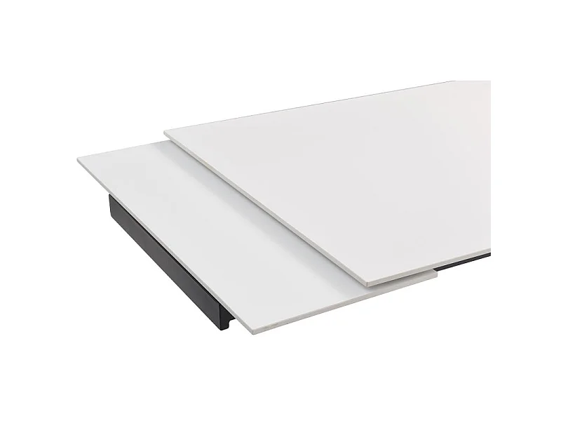 Table extensible 180 à 260 cm céramique blanc pied croisé bois clair - OREGON 12