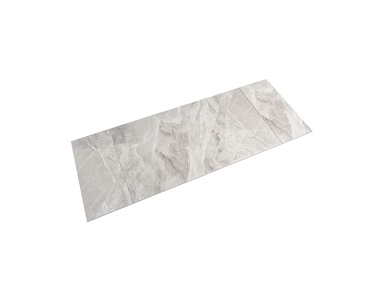 Table extensible 160 à 240 cm céramique gris marbré laqué pied croisé bois clair - DAKOTA 12