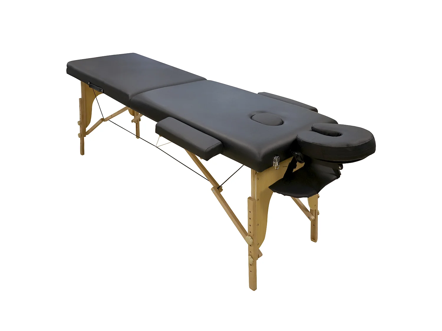 Opvouwbare 2-Zone Zwarte Houten Massage Tafel met Verstelbare Hoogte
