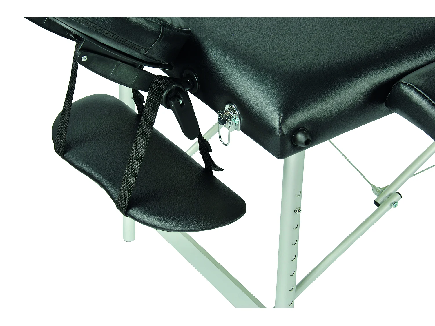Zwarte 3-Zone Opvouwbare Massagetafel met Verstelbare Hoogte 186 x 60 cm