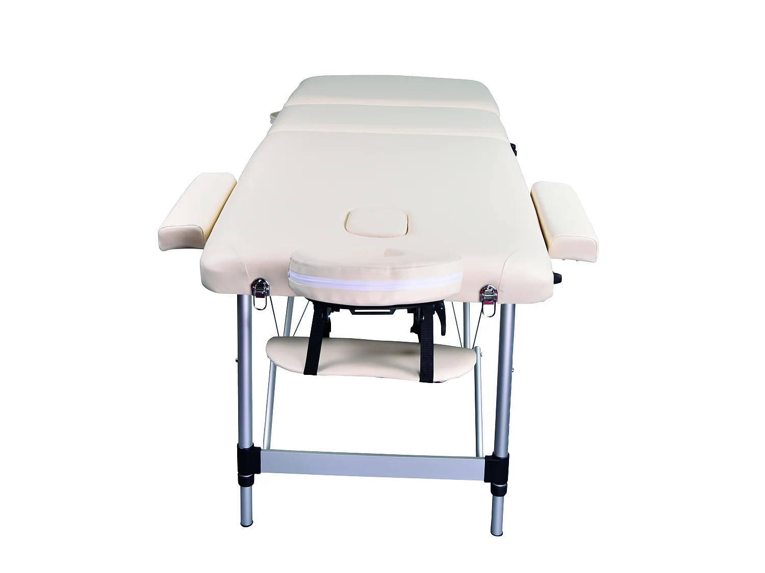 Opvouwbare 3-Zone Aluminium Massage Tafel met Verstelbare Hoogte 186 x 60 cm - Wit