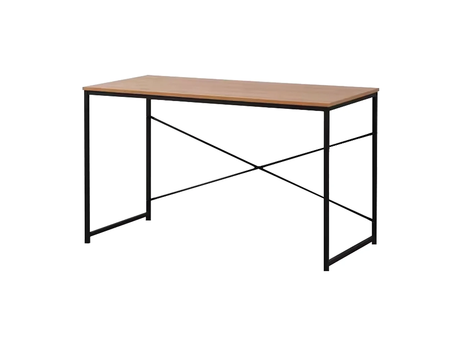 Table industrielle en bois et métal noir pour bureau ou intérieur moderne
