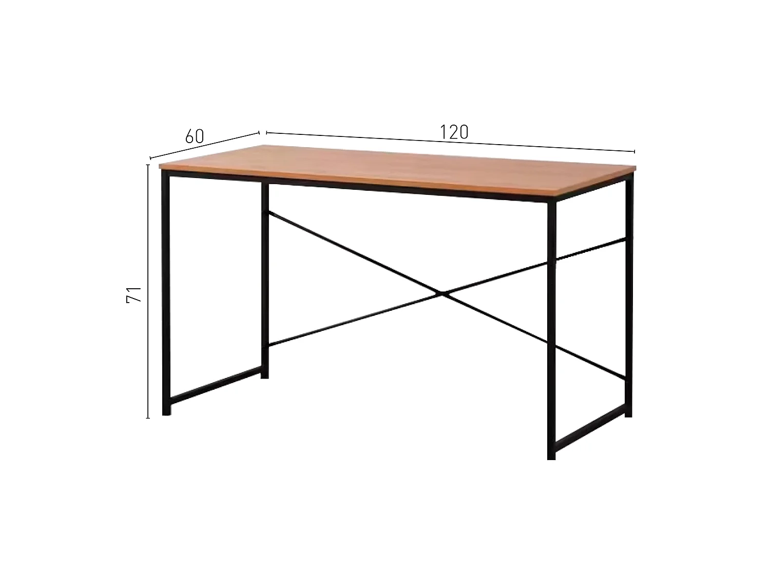 Table industrielle en bois et métal noir pour bureau ou intérieur moderne