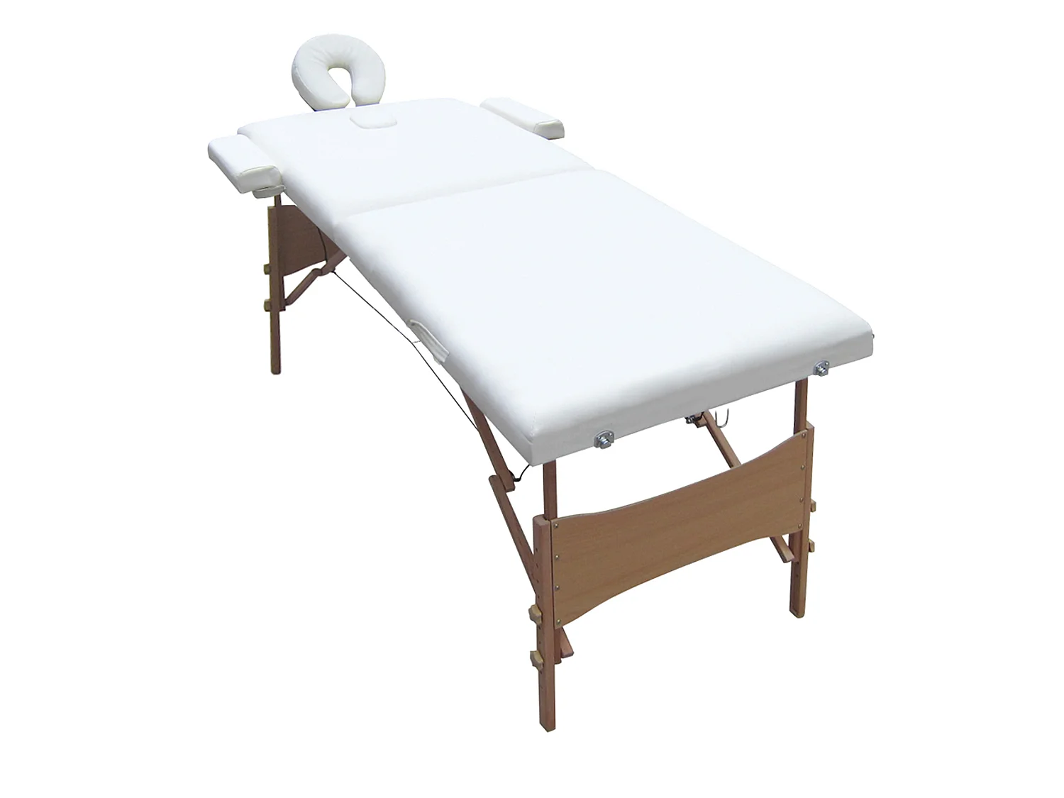 Opvouwbare 2-Zone Witte Houten Massage Tafel met Verstelbare Hoogte