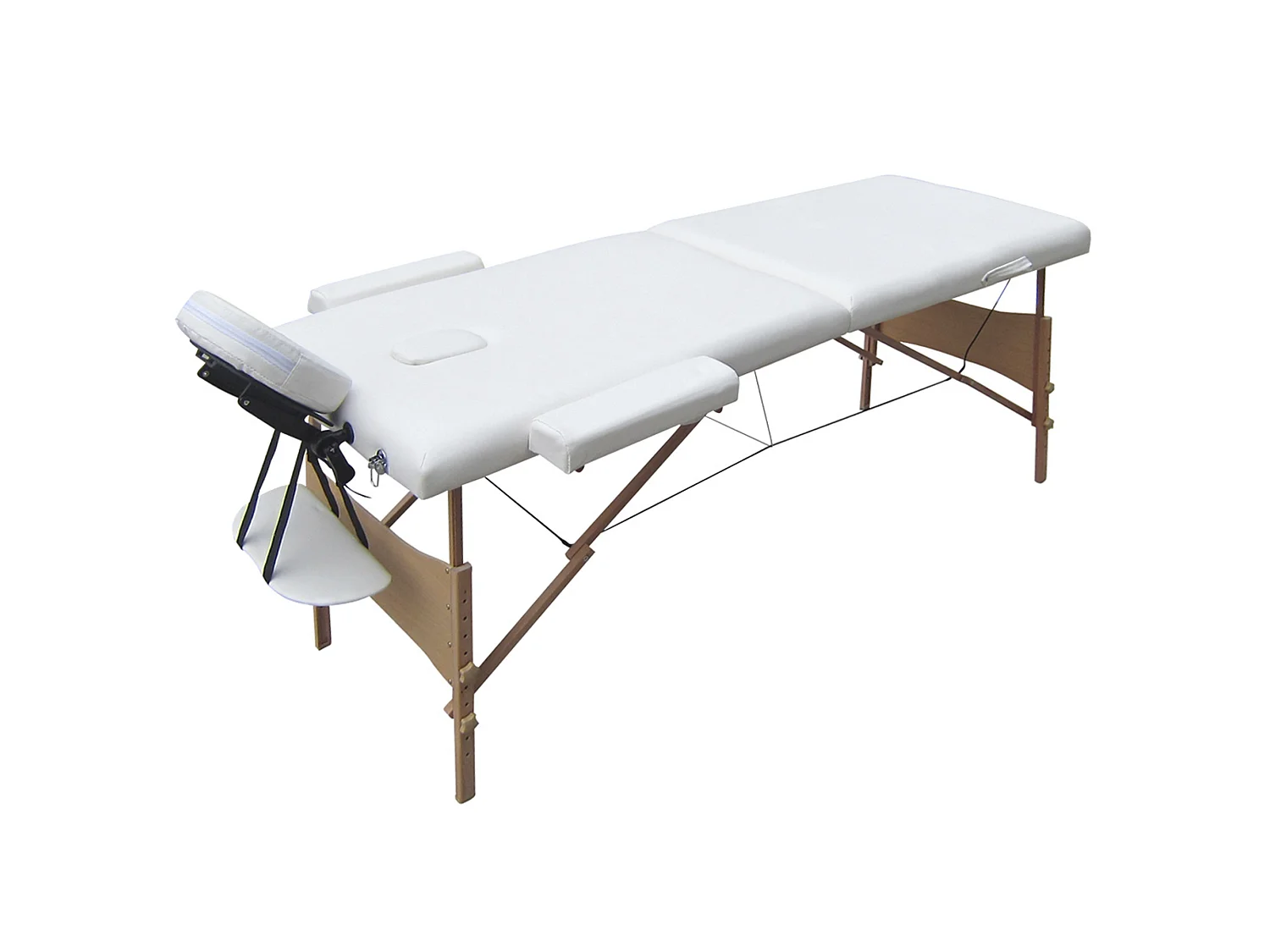 Opvouwbare 2-Zone Witte Houten Massage Tafel met Verstelbare Hoogte