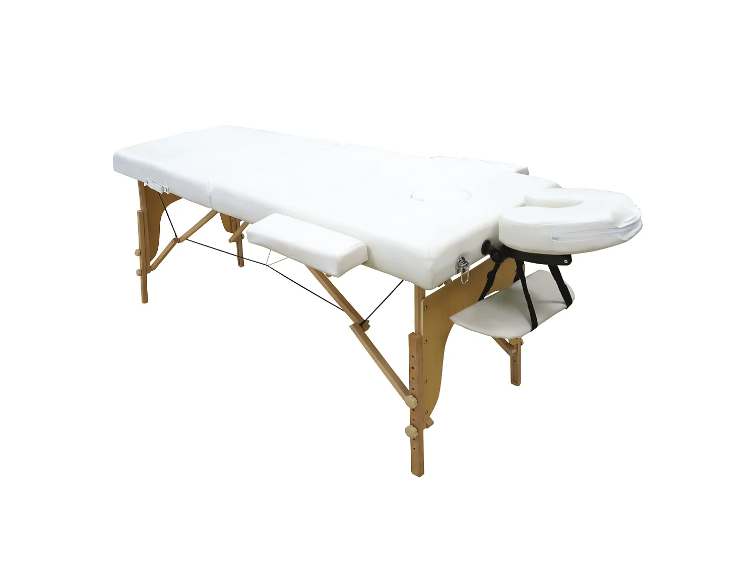 Opvouwbare 2-Zone Witte Houten Massage Tafel met Verstelbare Hoogte